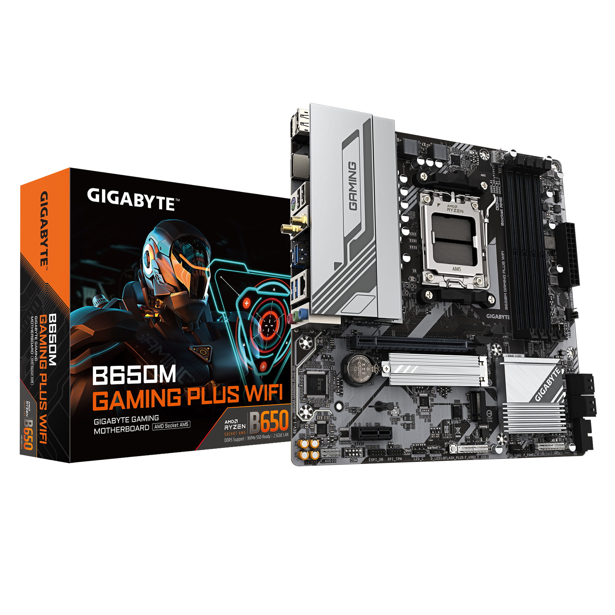 Gigabyte B650M GAMING PLUS WIFI - 1.X - Motherboard - micro ATX - Socket AM5 - AMD B650 Chipsatz - USB 3.2 Gen 1, USB-C 3.2 Gen 1 - 2.5 Gigabit LAN, Bluetooth, Wi-Fi 6E - Onboard-Grafik (CPU erforderlich)