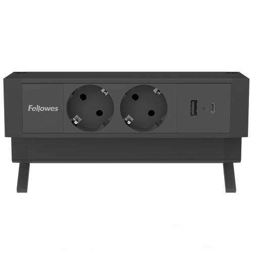Fellowes 100137182, 2 m, Drinnen, Typ F, Schwarz, 2 AC-Ausgänge, 230 V