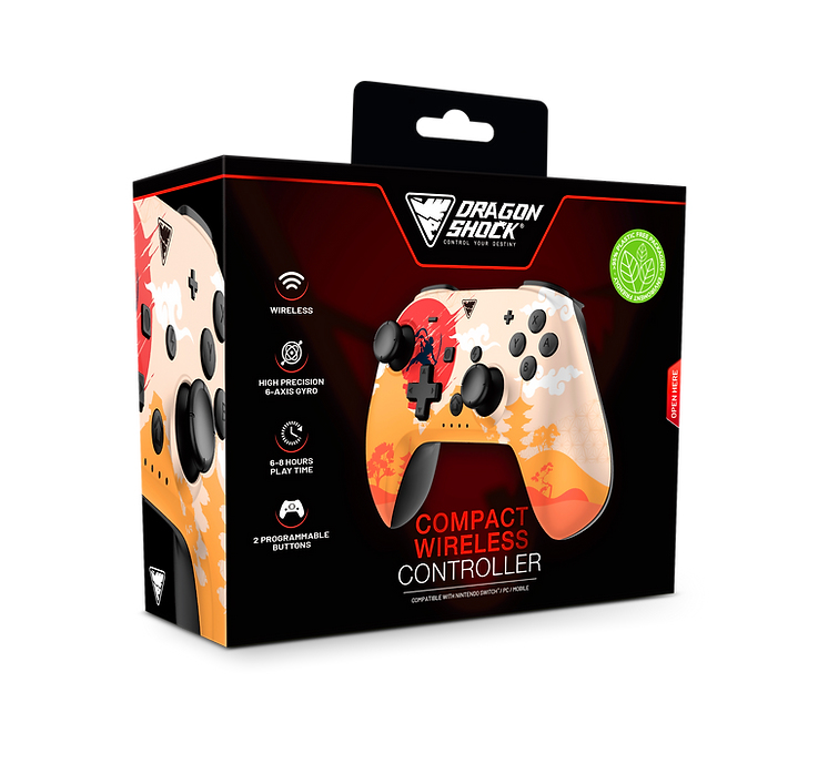 DragonShock PopTop Compact, Gamepad, Nintendo Switch, Schaltfläche Zurück, D-Pad, Home button, Reset-Taste, Kabellos, Bluetooth, USB Typ-C