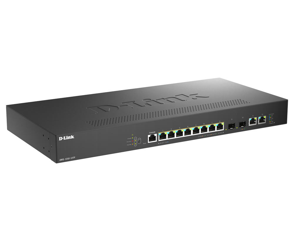 D-Link DMS-1250-12TP - Switch - L2+ - Smart - 8 x 10/100/1000/2.5G (PoE+)