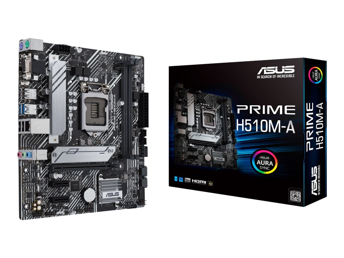 ASUS PRIME H510M-A - Motherboard - micro ATX - LGA1200-Sockel - H510 Chipsatz - USB 3.2 Gen 1 - Gigabit LAN - Onboard-Grafik (CPU erforderlich)