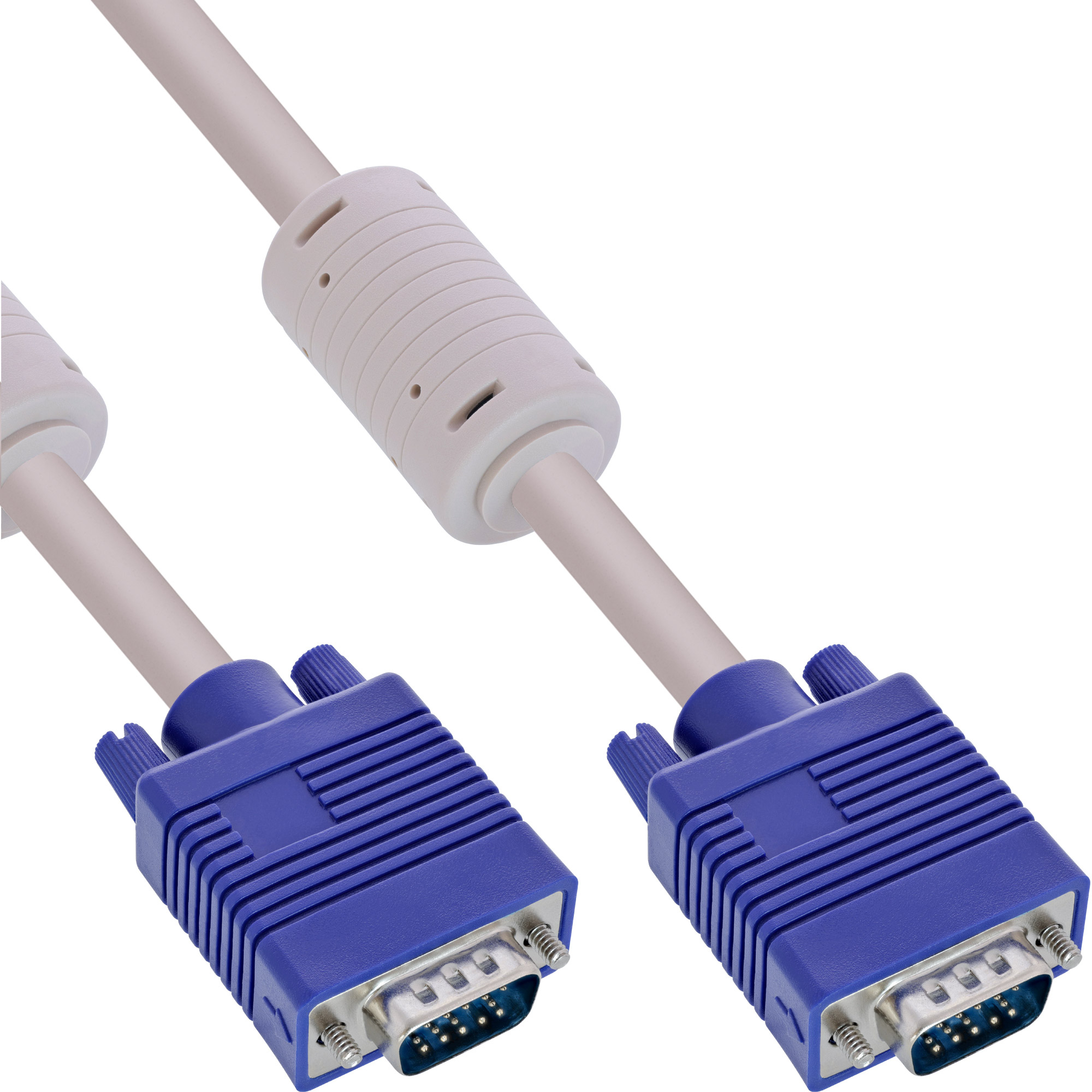 InLine S-VGA Kabel - 15pol HD Stecker / Stecker - grau - 10m