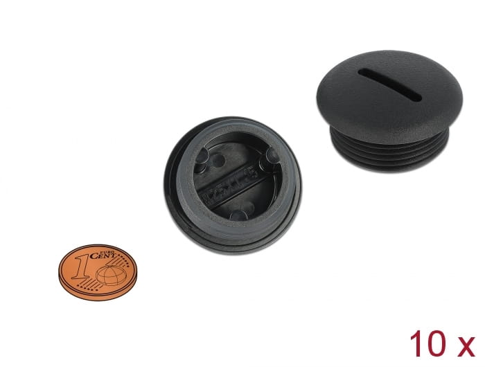 Delock Verschlussstopfen - Schwarz (Packung