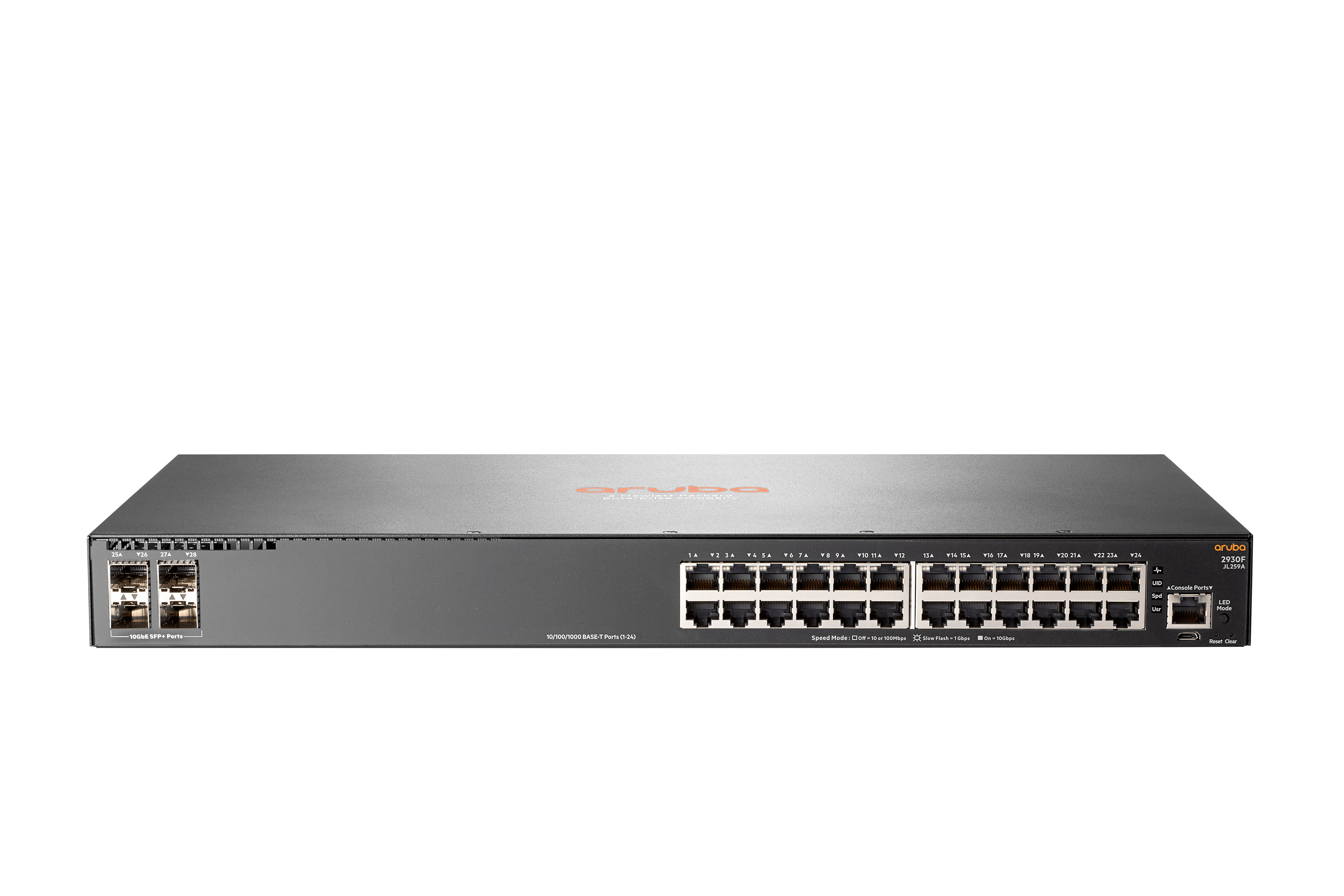 HPE Aruba Networking 2930F 24G 4SFP - Switch - L3 - managed - 24 x 10/100/1000 + 4 x Gigabit SFP (Uplink)