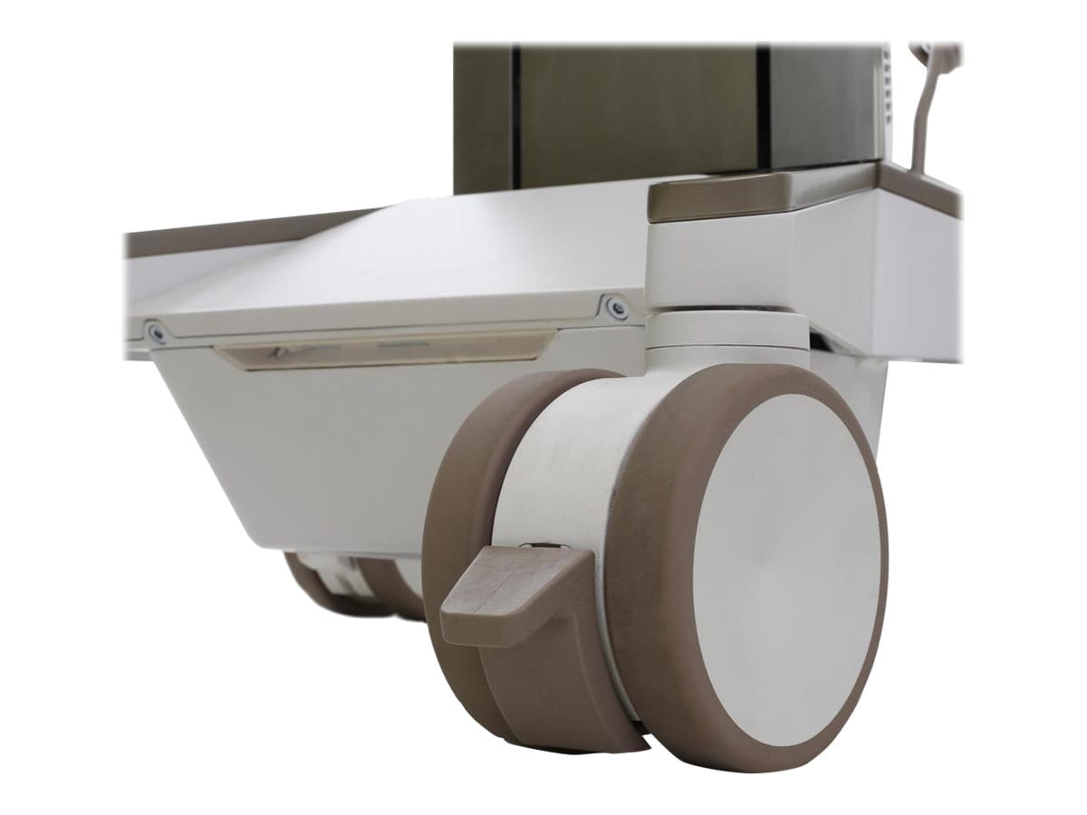 Ergotron CareFit Pro - Wagen - Electric Lift - für LCD-Display / PC-Ausrüstung - verriegelbar - medizinisch - weiß, Warm Gray - Bildschirmgröße: bis zu 68,6 cm (bis zu 27 Zoll)