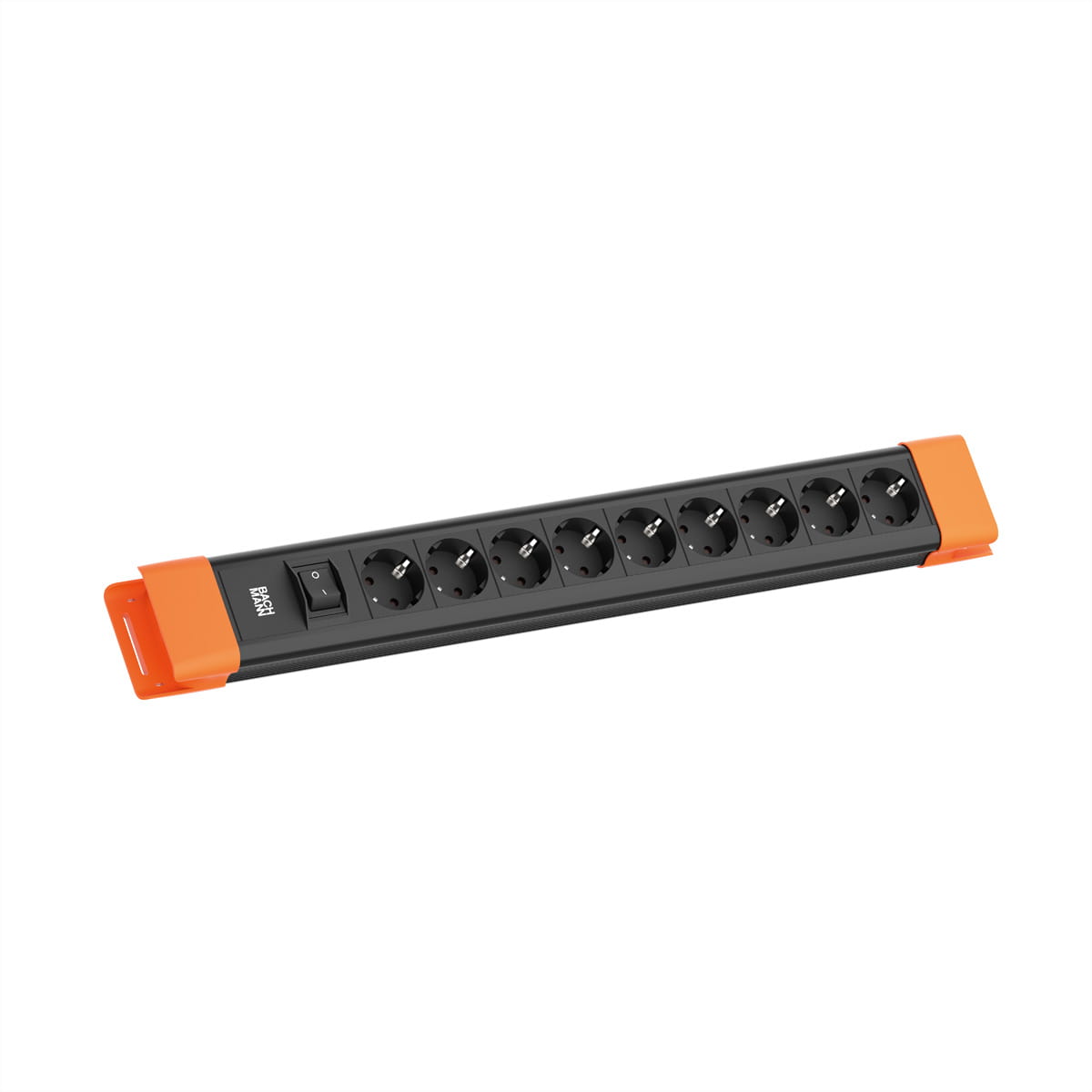 Bachmann CONNECTUS 9xCEE7/3 1xSchalter CEE7/7 Schwarz/Orange - Steckdosenleiste