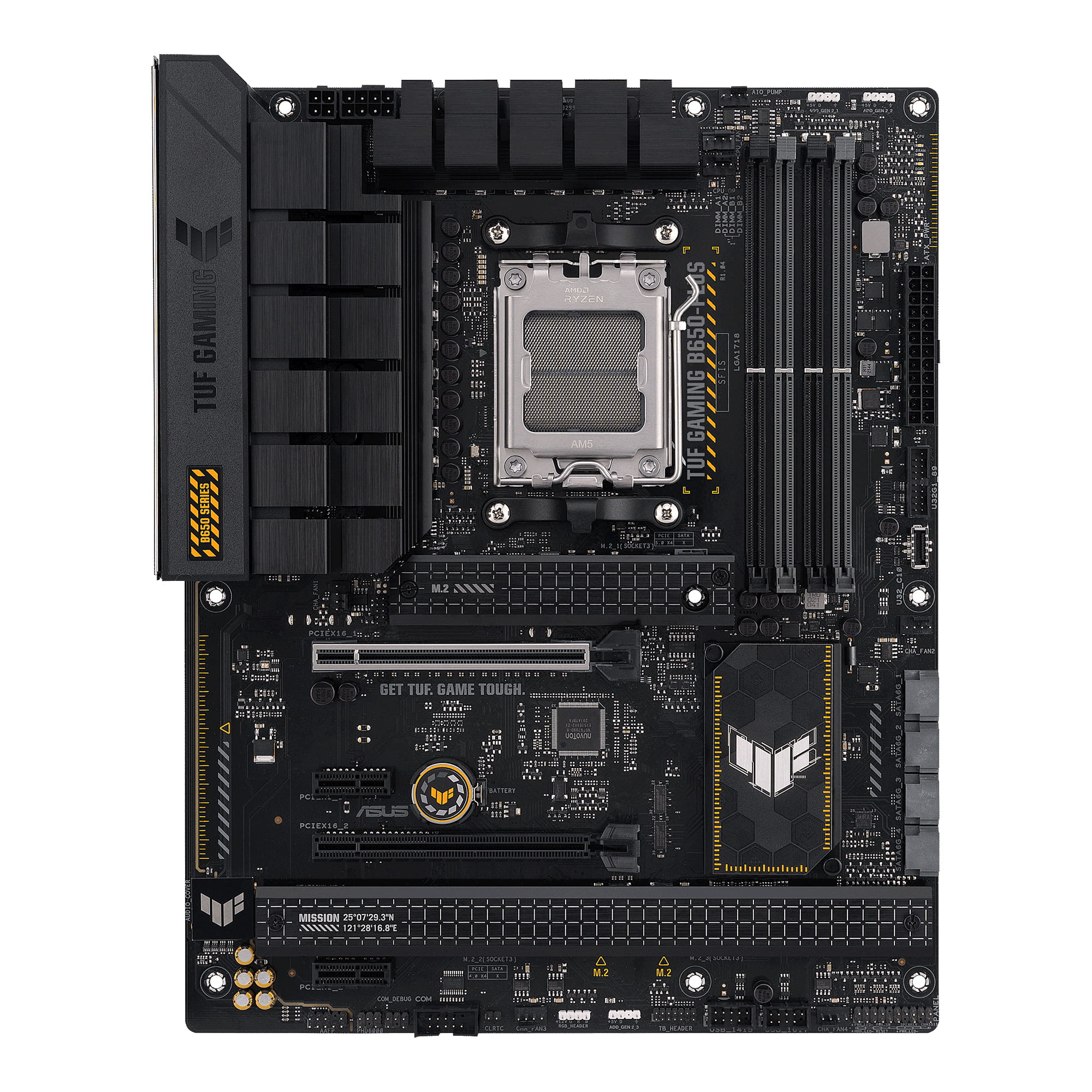 ASUS TUF Gaming B650-Plus - Motherboard - ATX - Socket AM5 - AMD B650 Chipsatz - USB-C 3.2 Gen 2x2, USB 3.1 Gen 2, USB 3.2 Gen 2, USB-C 3.2 Gen2, USB-C 3.2 Gen 1 - 2.5 Gigabit LAN - Onboard-Grafik (CPU erforderlich)