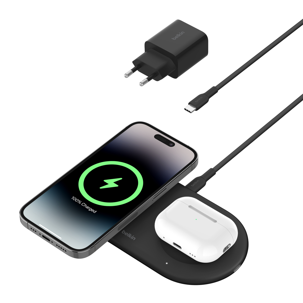 Belkin BoostCharge Pro 2-in-1 - Induktive Ladematte