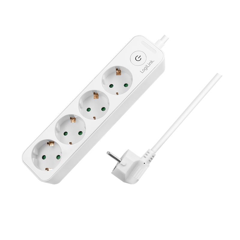 LogiLink Steckdosenleiste - Wechselstrom 250 V - 3680 Watt - Eingabe, Eingang Stromversorgung - Ausgangsanschlüsse: 4 (4 x CEE 7/3)