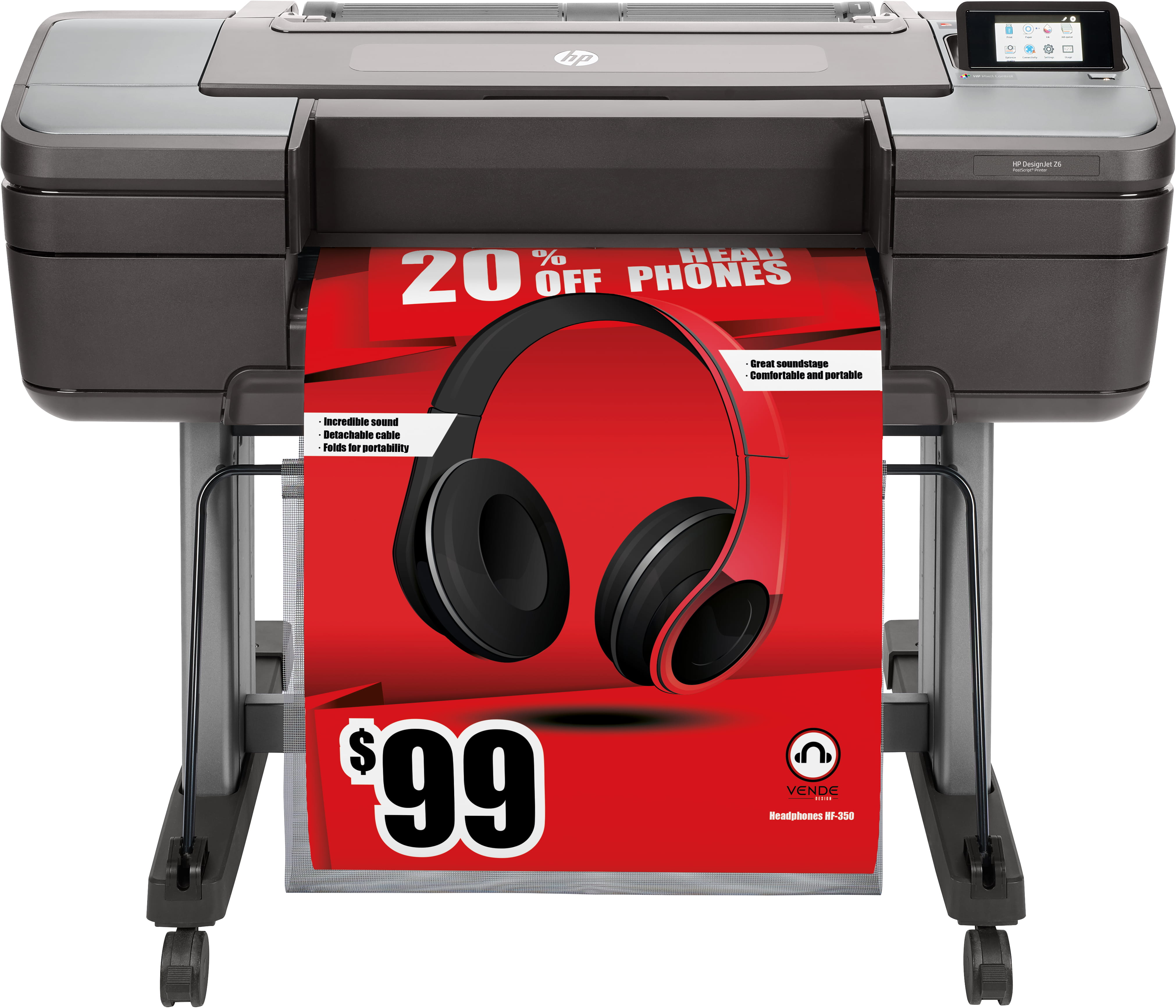 HP DesignJet Z6 PostScript - 610 mm (24") Großformatdrucker - Farbe - Tintenstrahl - Rolle (61 cm)