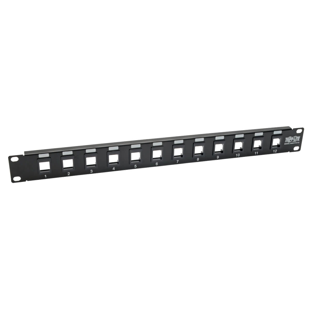 Tripp Eaton Tripp Lite Series 12-Port 1U Rack-Mount Unshielded Blank Keystone/Multimedia Patch Panel, RJ45 Ethernet, USB, HDMI, Cat5e/6 - Patch Panel - Schwarz - 1U - 48.3 cm (19")