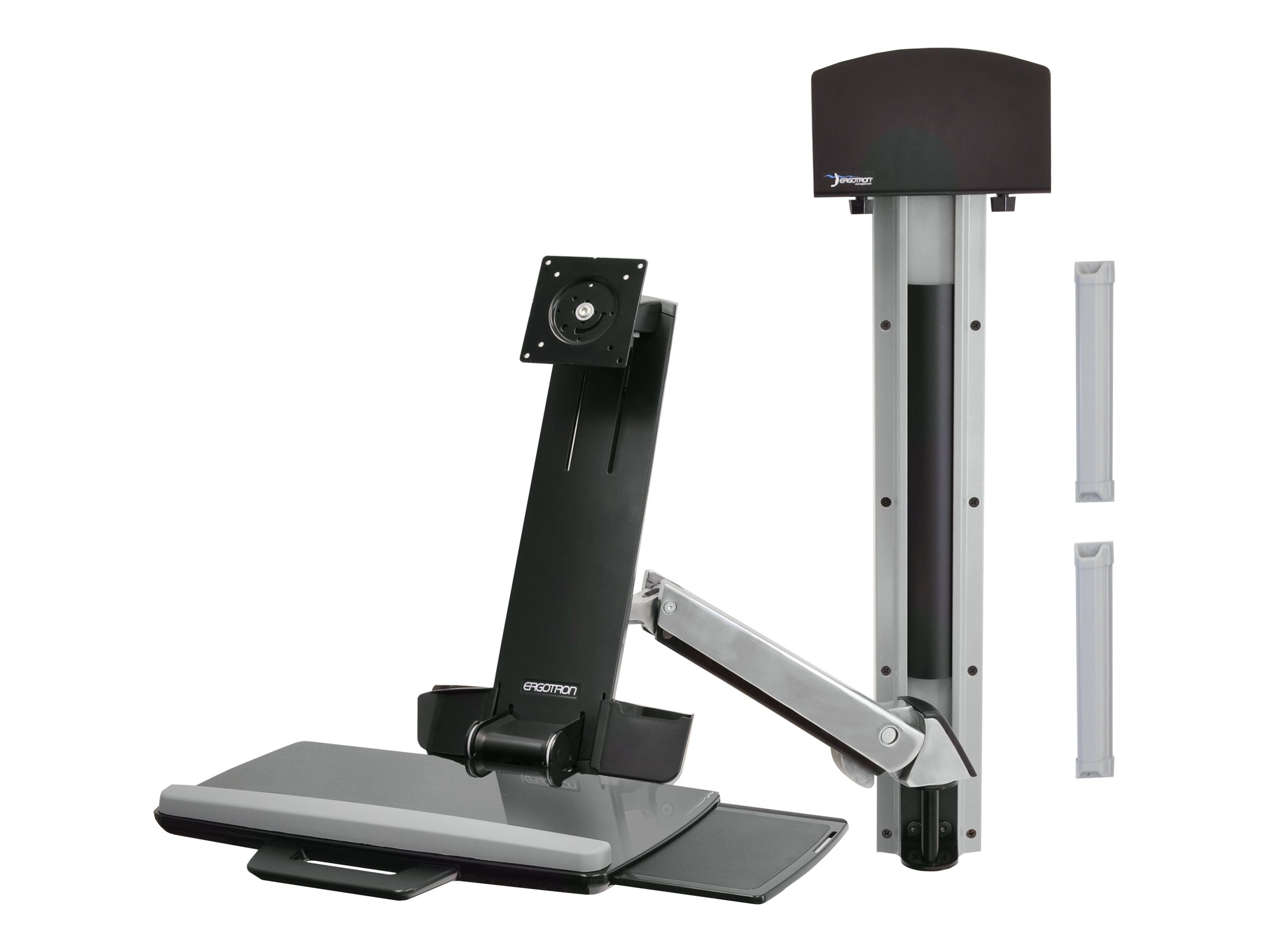 Ergotron Sit-Stand Combo System Mit CPU-Halter klein - Befestigungskit (CPU-Halter, 2 Schienenabdeckungen, 2 Kabelkanäle, Handgelenkkissen, einstellbarer Monitorarm, VESA-Halterung, Wandschiene 34", Montagesystem mit CPU-Halterung und Armen, Tastaturabl Ergotron Sit-Stand Combo System Mit CPU-Halter klein - Befestigungskit (CPU-Halter, 2 Schienenabdeckungen, 2 Kabelkanäle, Handgelenkkissen, einstellbarer Monitorarm, VESA-Halterung, Wandschiene 34", Montagesystem mit CPU-Halterung und Armen, Tastaturabl