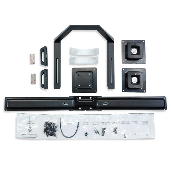 Ergotron Befestigungskit (Griff, Halterung für zwei Monitore) - für 2 LCD-Displays - Schwarz - Bildschirmgröße: 43.2-61 cm (17"-24")