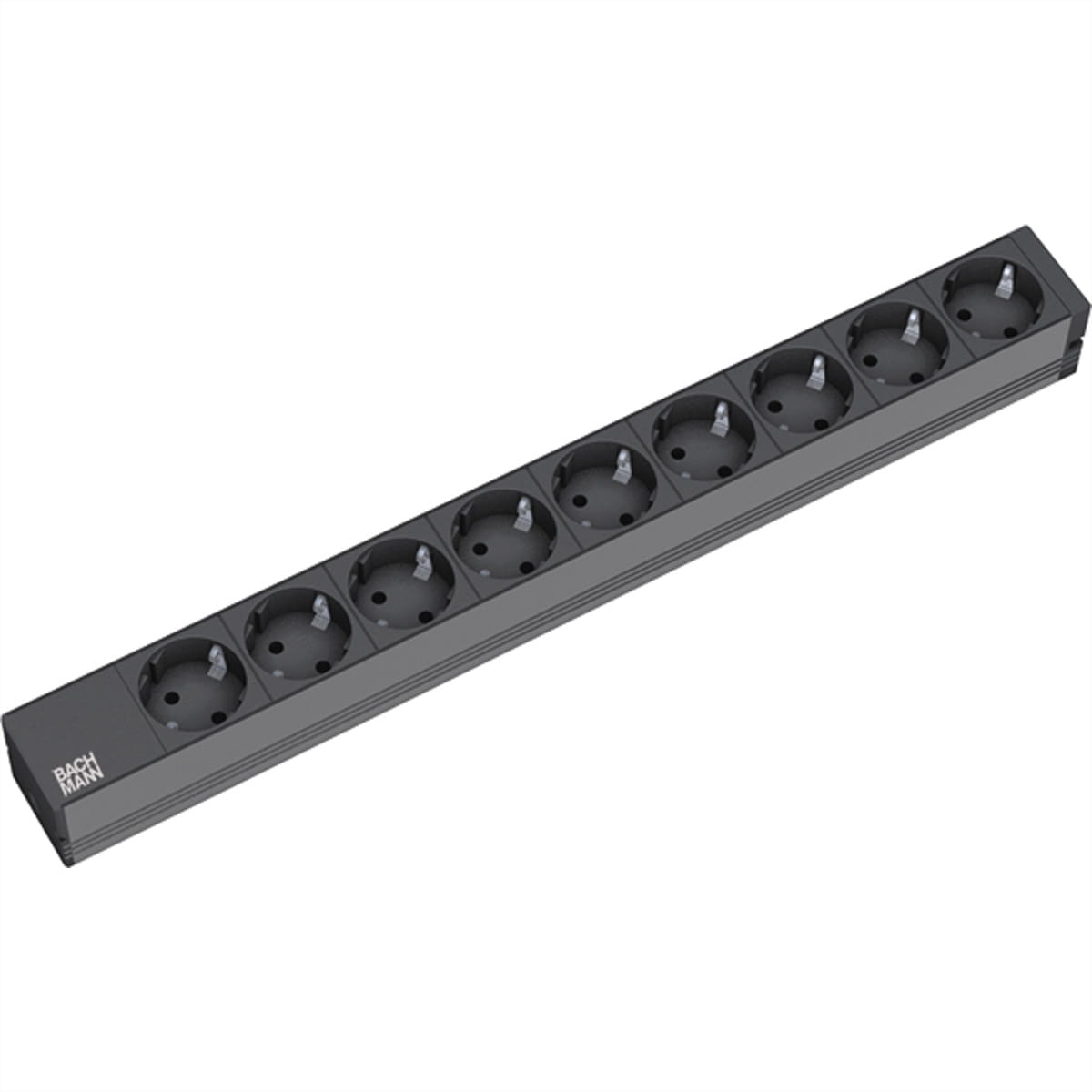 Bachmann 19"Steckdsl. 9xCEE7/3 schwarz H05VV-F 3G1.50mm² GST18 Stecker - Steckdosenleiste - 0 - Steckdosenleiste