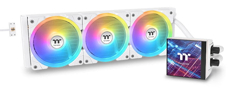 Thermaltake MAGFloe 360 Ultra ARGB, All-in-One-Flüssigkeitskühler, 12 cm, 500 RPM, 2000 RPM, Weiß