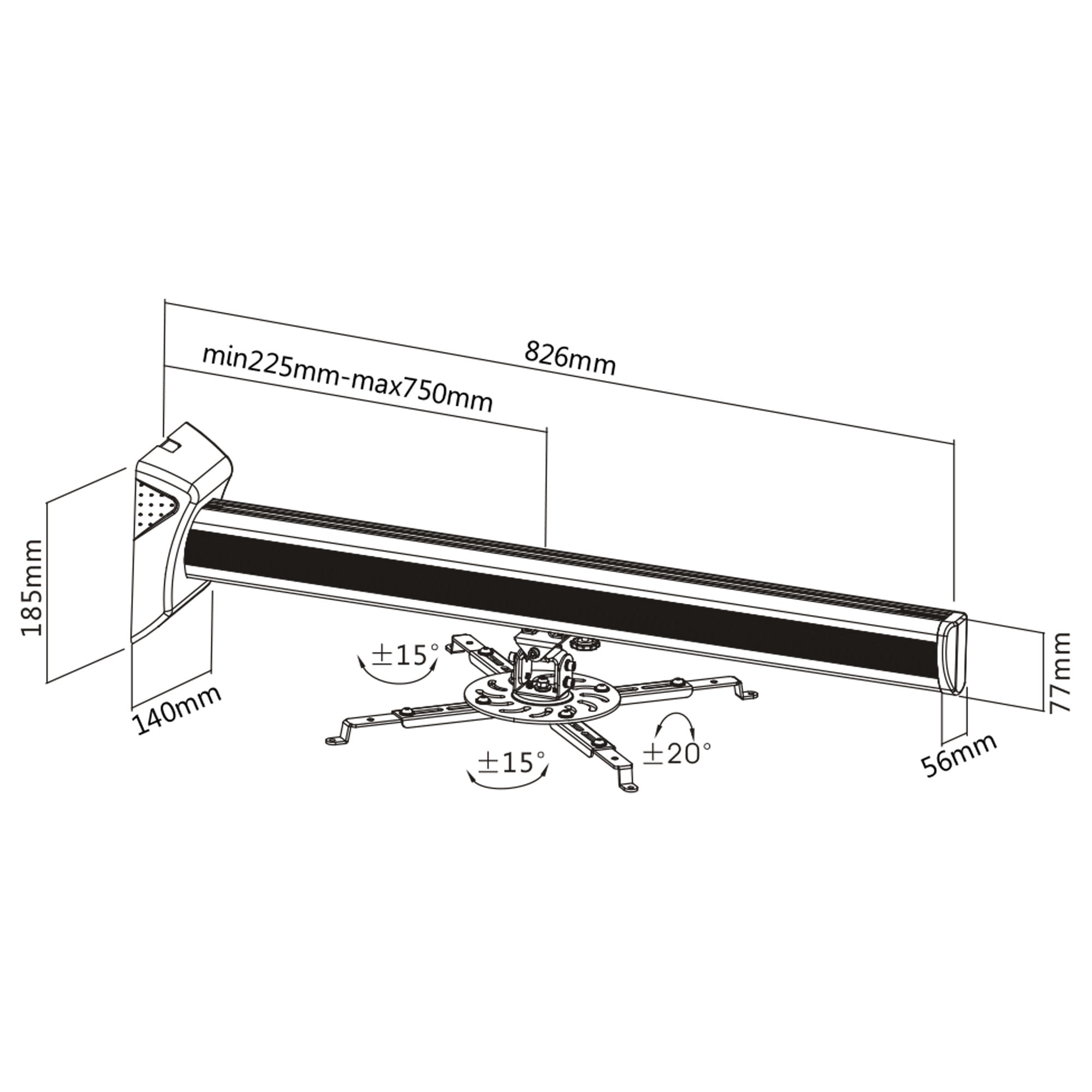 InLine Wandhalterung für Beamer - max. 16kg