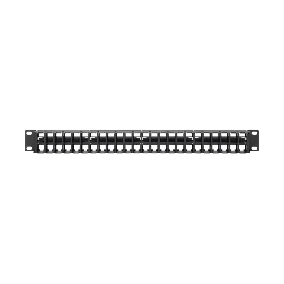 Tripp Eaton Tripp Lite Series 48-Port 1U Rack-Mount Unshielded Blank Keystone/Multimedia Patch Panel, RJ45 Ethernet, USB, HDMI, Cat5e/6 - Patch Panel - ungeschirmt - Rack montierbar - Schwarz - 1U - 48.3 cm (19")