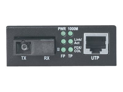 Intellinet Gigabit Ethernet WDM Bi-Directional Single Mode Media Converter, 10/100/1000Base-Tx to 1000Base-Lx (SC)