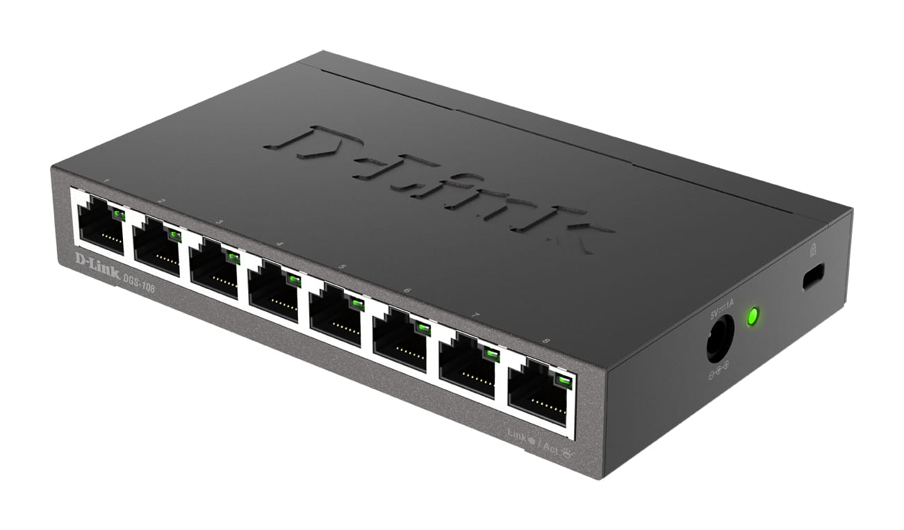 D-Link DGS 108 - Switch - 8 x 10/100/1000 - Desktop