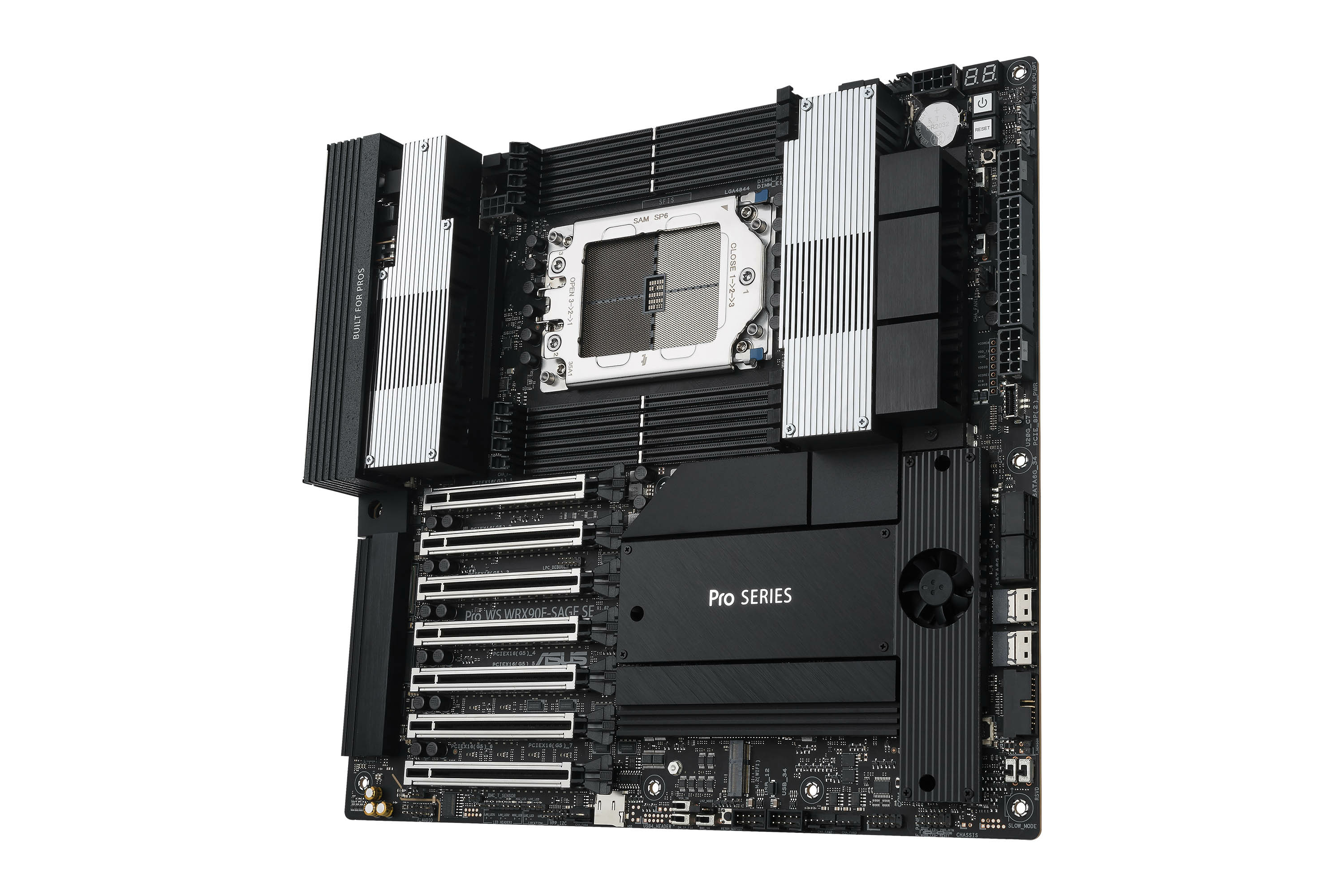 ASUS PRO WS WRX90E-SAGE SE - Motherboard - SSI EEB AST2600 - Socket sTR5 - AMD WRX90 Chipsatz - USB 3.2 Gen 1, USB-C 3.2 Gen 2x2, USB4 - Gigabit LAN - Onboard-Grafik (CPU erforderlich)