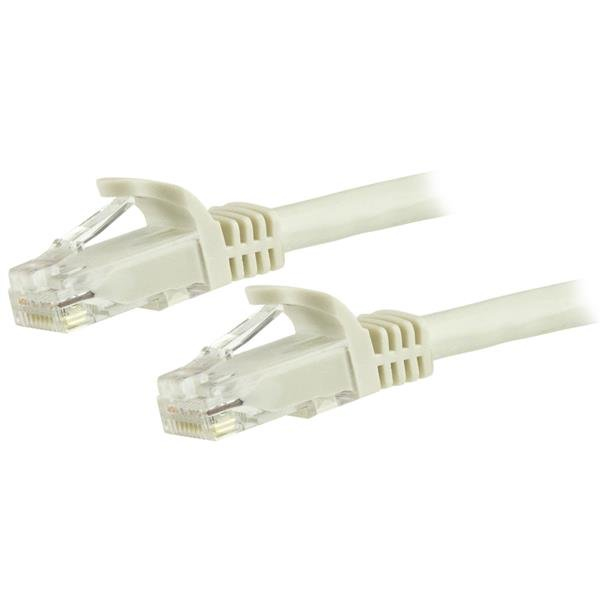 StarTech.com 15m CAT6 Ethernet Cable, 10 Gigabit Snagless RJ45 650MHz 100W PoE Patch Cord, CAT 6 10GbE UTP Network Cable w/Strain Relief, White, Wiring is UL Certified/TIA - Category 6 - 24AWG (N6PATC15MWH)