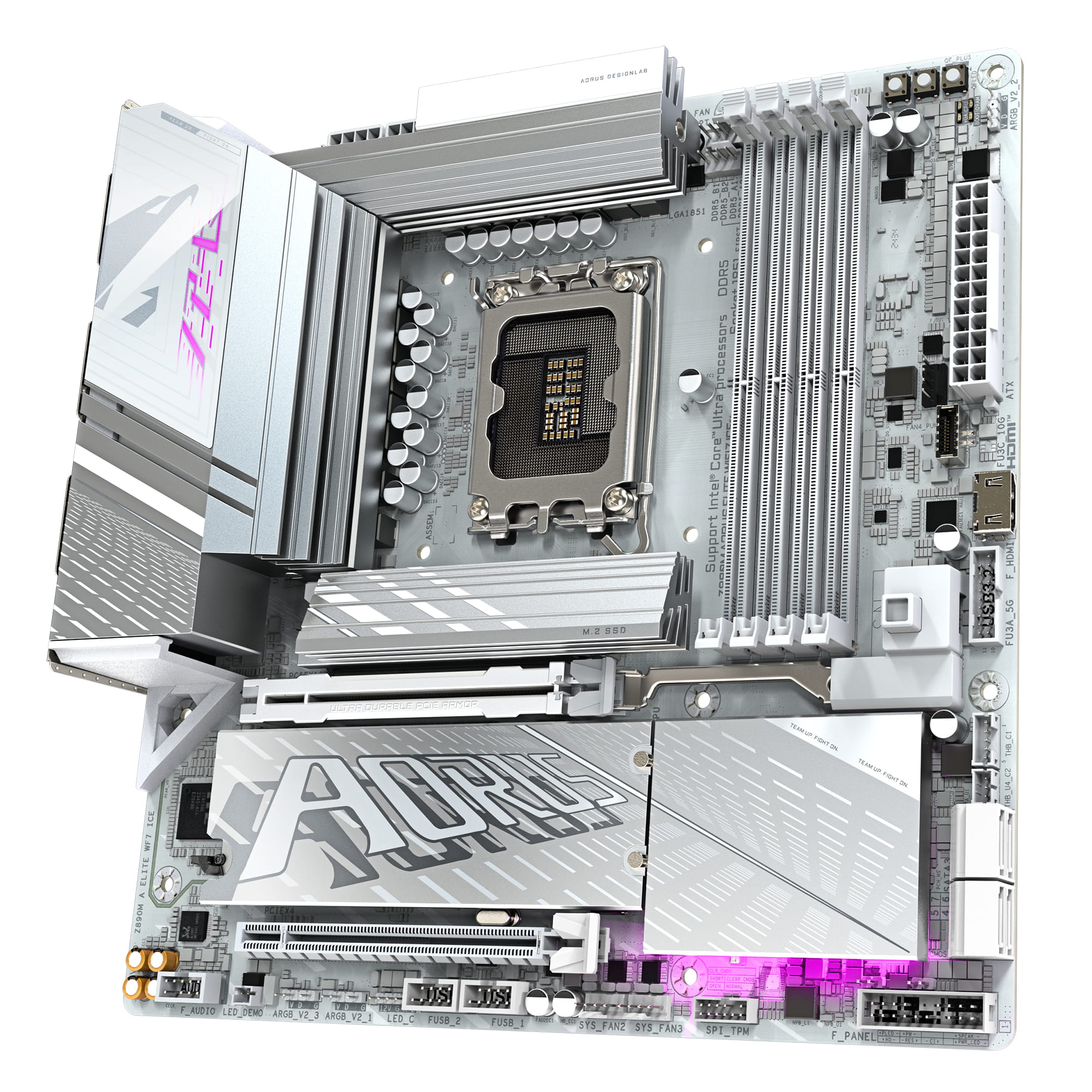 Gigabyte AORUS Z890M ELITE WIFI7 ICE - Motherboard - micro ATX - LGA1851 Sockel - Z890 Chipsatz - USB4, USB-C 3.2 Gen2, USB 3.2 Gen 2, USB 3.2 Gen 1 - 2.5 Gigabit LAN, Wi-Fi 7, Bluetooth - Onboard-Grafik (CPU erforderlich)
