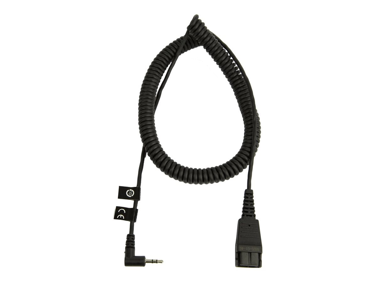 Jabra Anschlusskabel QD auf 2,5mm Klinke, gewinkelt, spiral