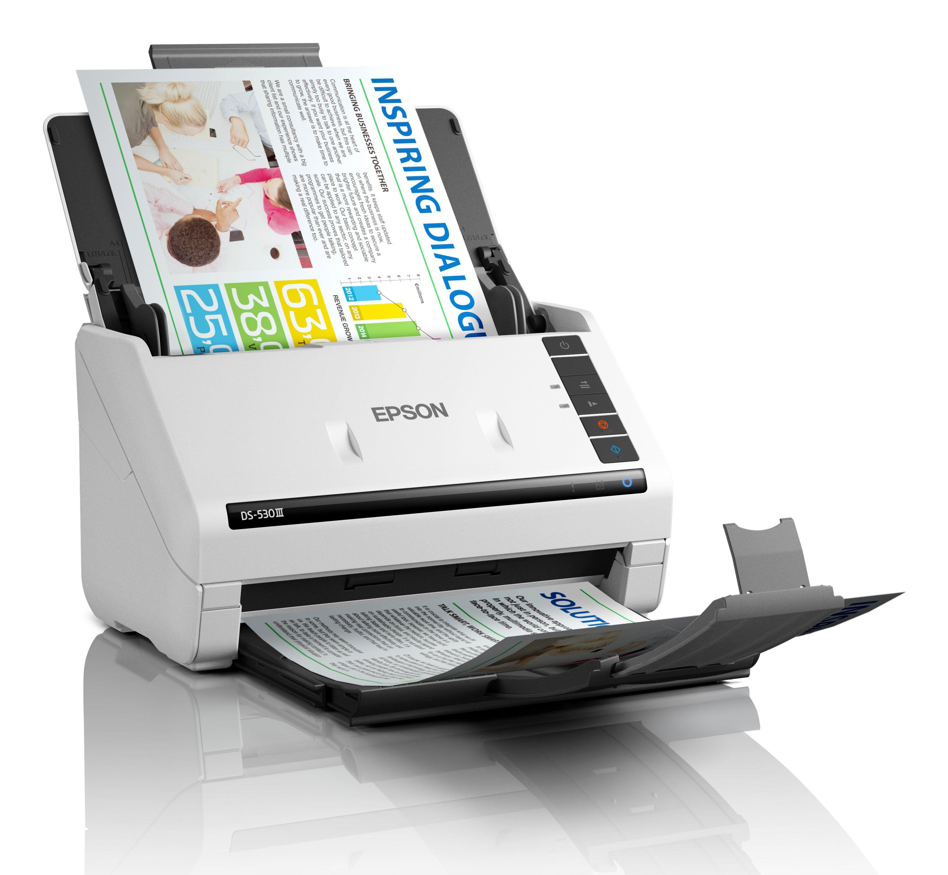 Epson WorkForce DS-530III, 215,9 x 6096 mm, 600 x 600 DPI, 30 Bit, 24 Bit, 8 Bit, 40 Seiten pro Minute