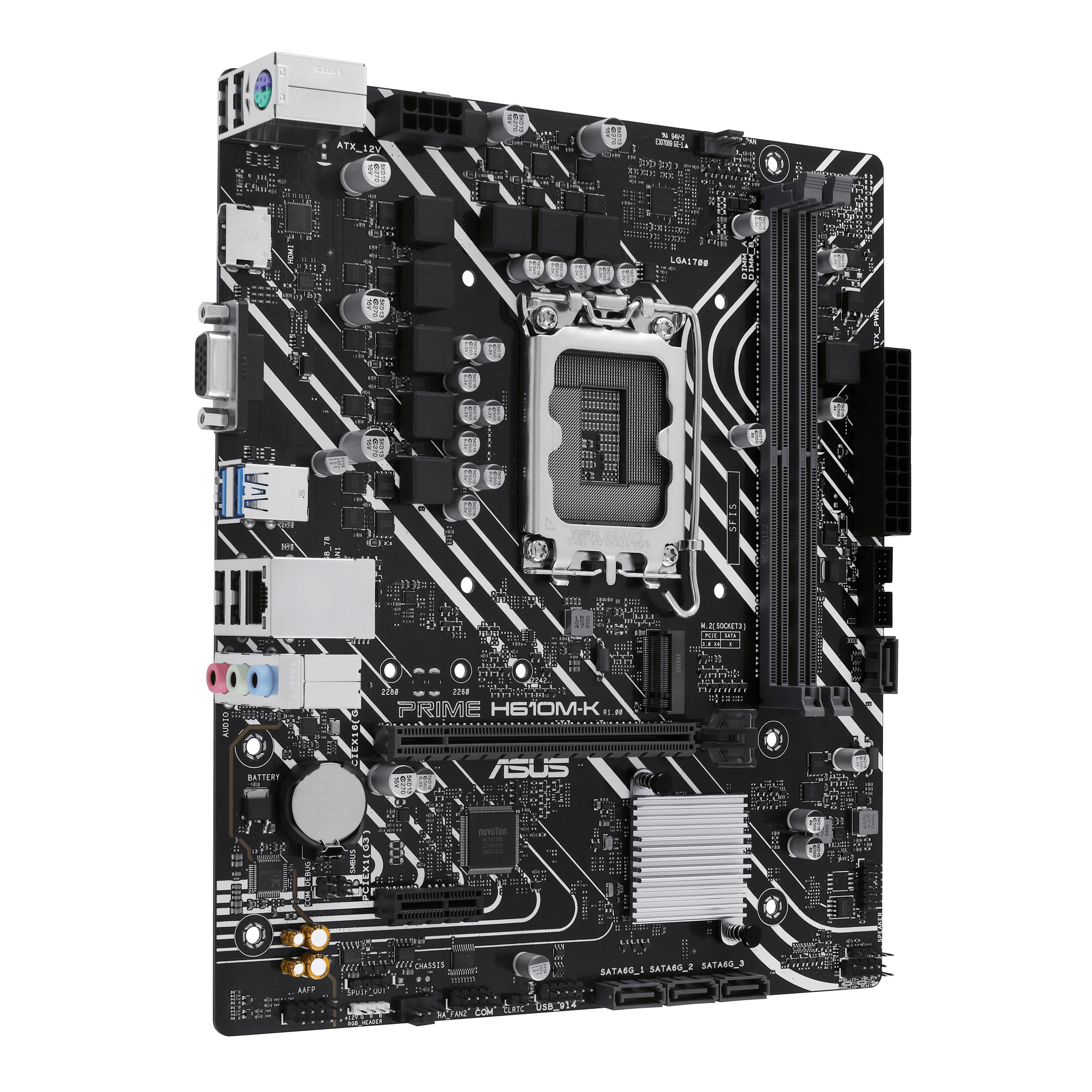 ASUS PRIME H610M-K - Motherboard - micro ATX - LGA1700 Sockel - H610 Chipsatz - USB 3.2 Gen 1 - Gigabit LAN - Onboard-Grafik (CPU erforderlich)