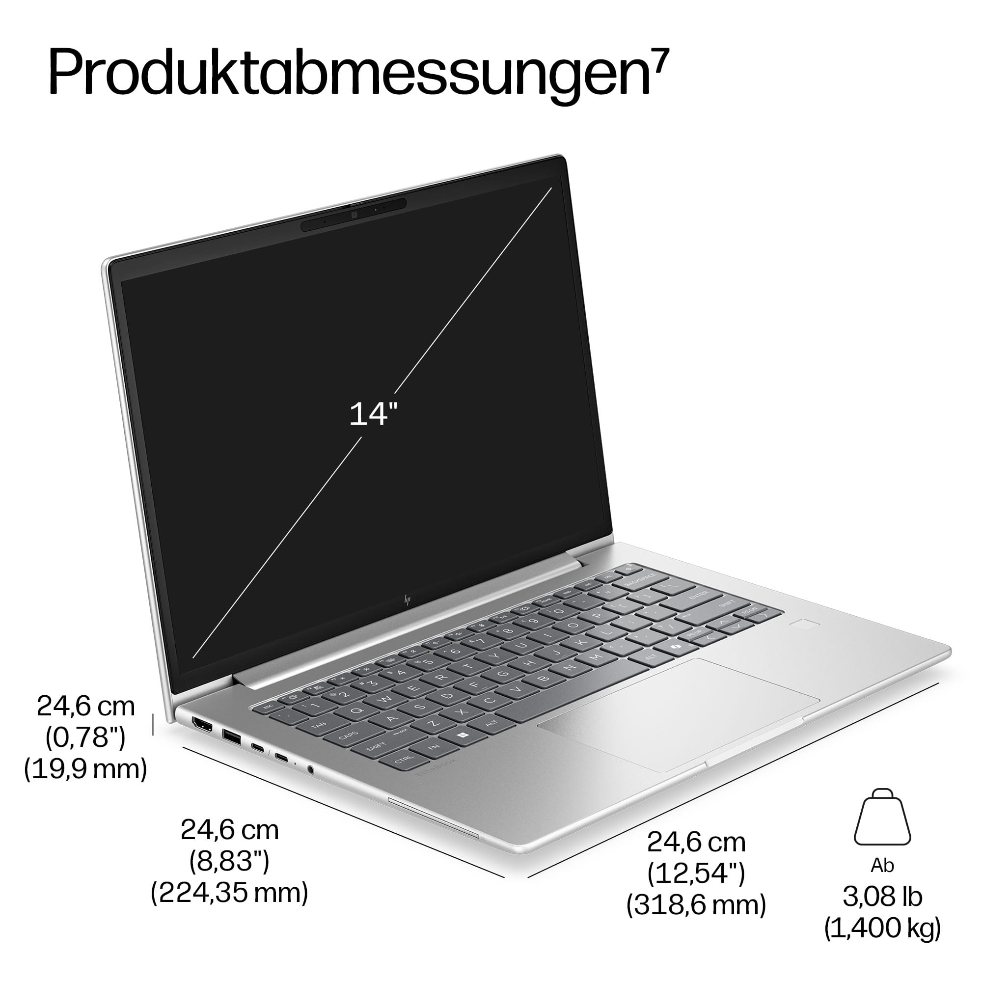 HP EliteBook 6 G2i 14 Next Gen AI PC, Intel Core Ultra 5, 35,6 cm (14"), 1920 x 1200 Pixel, 16 GB, 512 GB, Windows 11 Pro