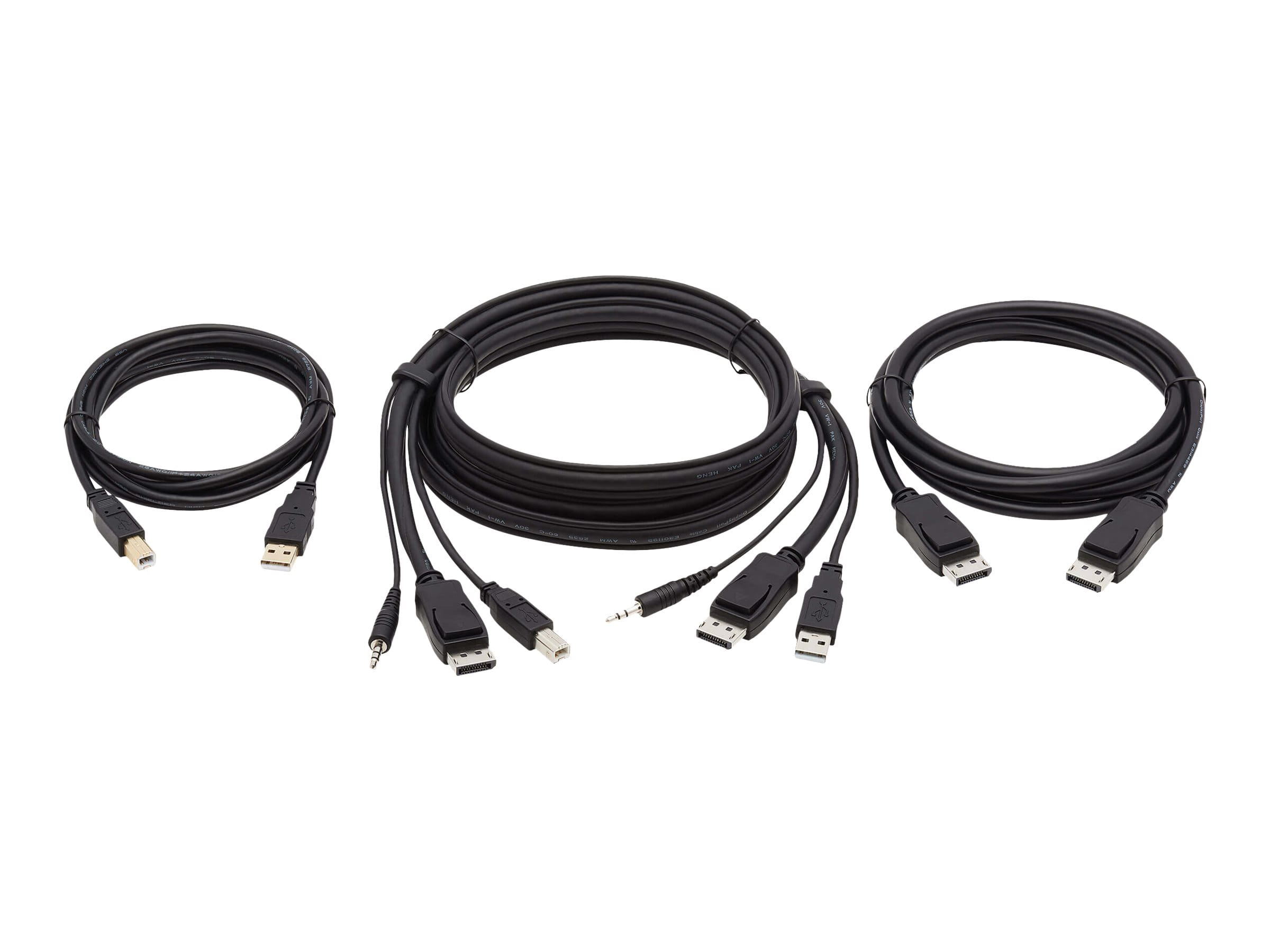 Tripp Eaton Tripp Lite Series DisplayPort KVM Cable Kit 4K USB 3.5mm 3xM/3xM USB MM DP MM 6ft - Video- / USB- / Audio-Kabel - USB, Mini-Stecker, DisplayPort (M)