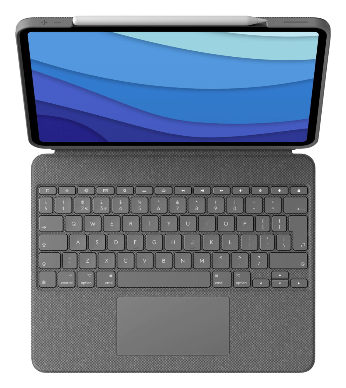 Logitech Combo Touch - Tastatur und Foliohülle - mit Trackpad - hintergrundbeleuchtet - Apple Smart connector - QWERTY - GB - Oxford Gray - für Apple 12.9-inch iPad Pro (5. Generation)