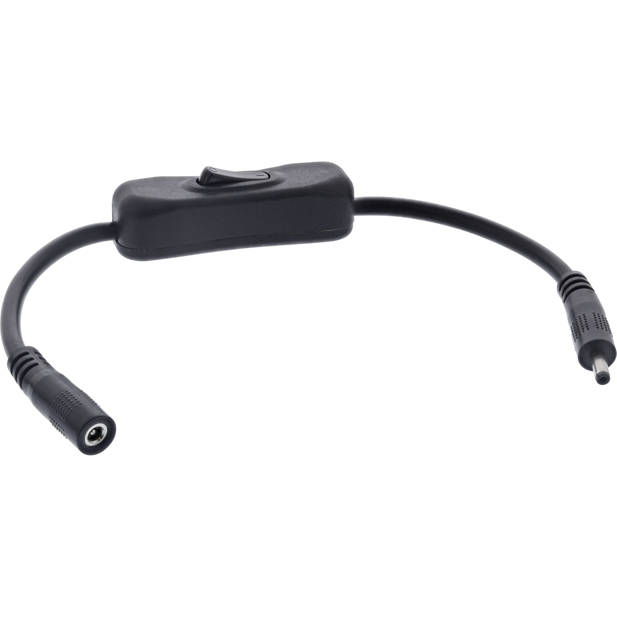 InLine DC Kabel mit Schalter - DC ST/BU 3,5x1,35mm - AWG 18 - schwarz - 0,20m