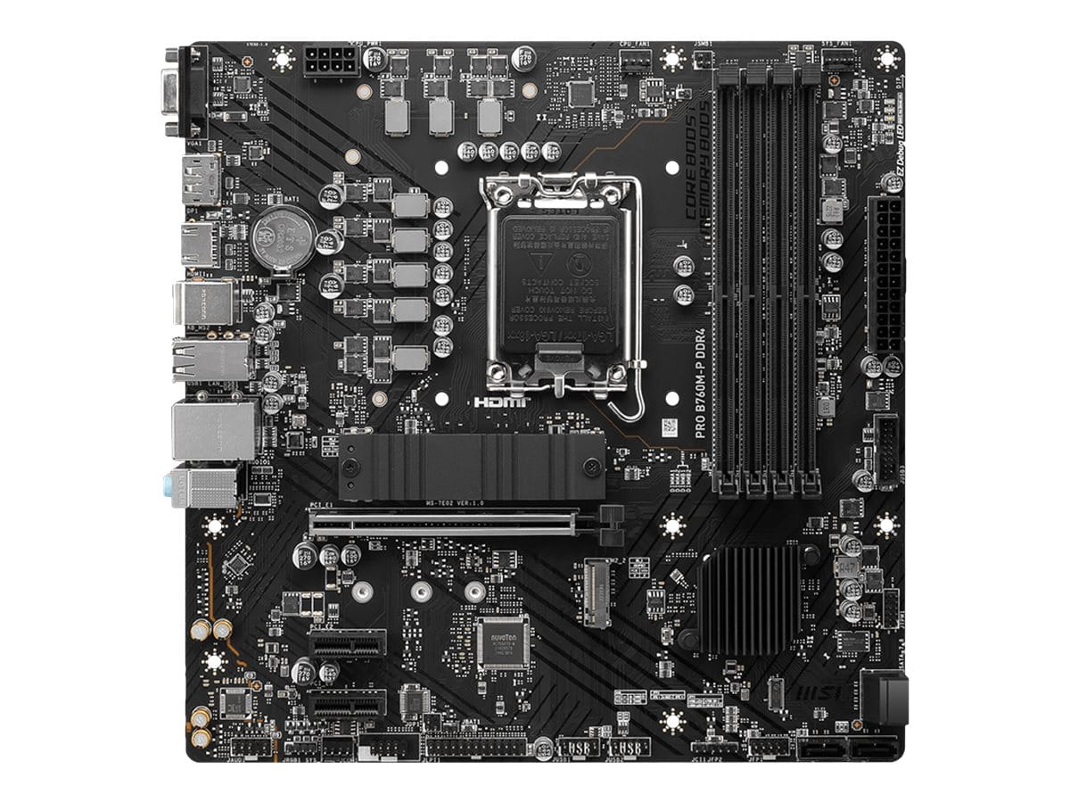 MSI PRO B760M-P DDR4 - Motherboard - micro ATX - LGA1700 Sockel - B760 Chipsatz - USB 3.2 Gen 1, USB-C 3.2 Gen2 - Gigabit LAN - Onboard-Grafik (CPU erforderlich)