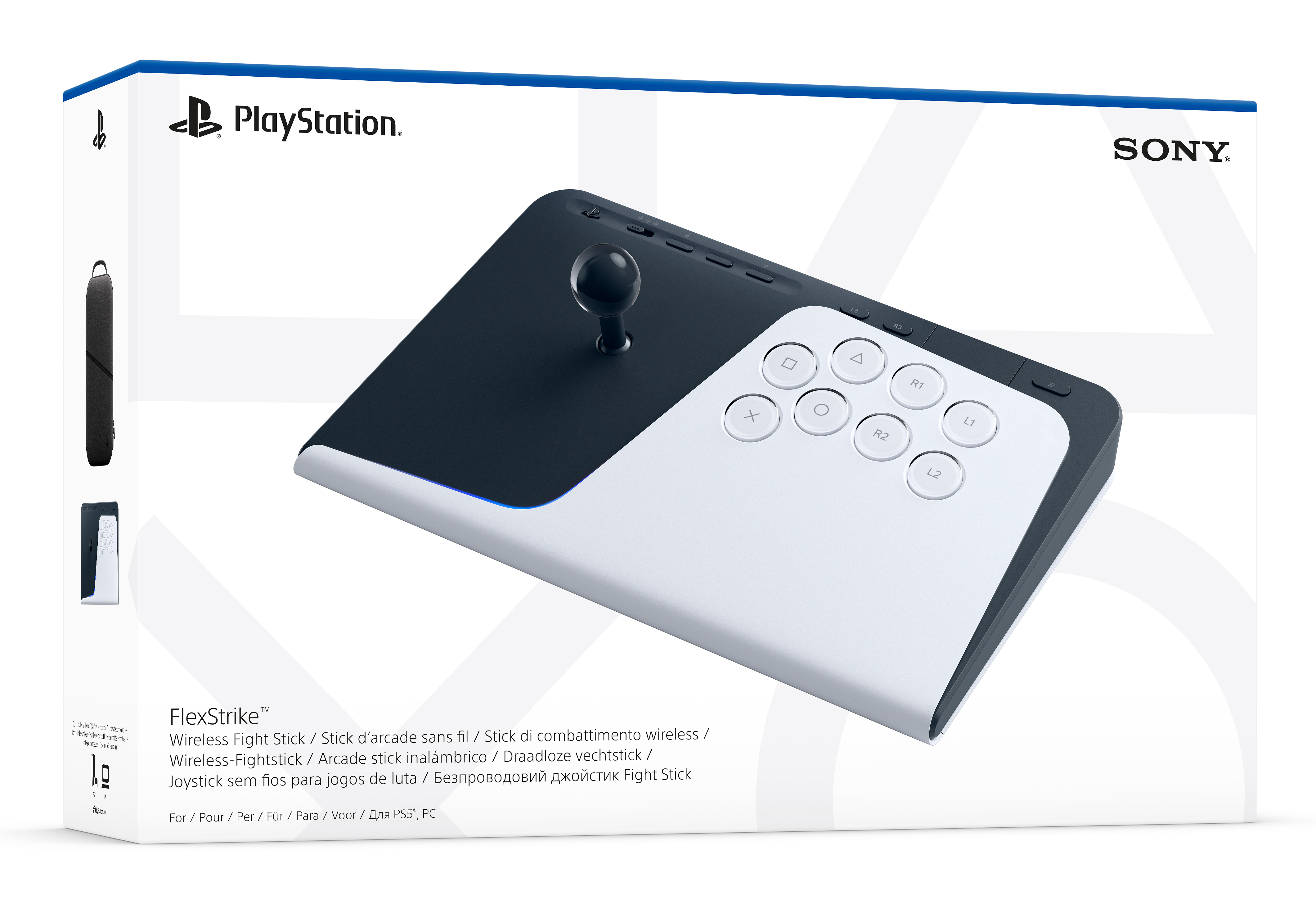 Sony Interactive Entertainment FlexStrike, Kampfstab, PlayStation 5, PC, D-Pad, Richtungstasten, Home button, Menü-Taste, Analog / Digital, Verkabelt & Kabellos, RF/USB