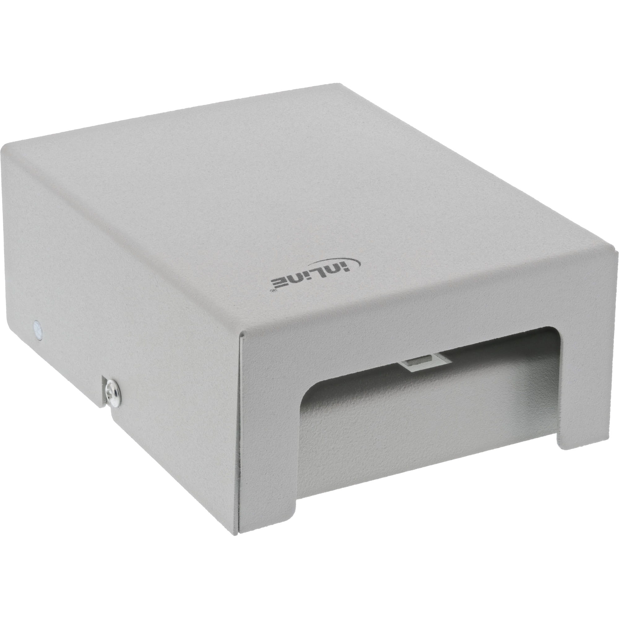 InLine Patchfeld-Dose Aufputz für 4x Keystone RJ45 - Metall - lichtgrau RAL7035