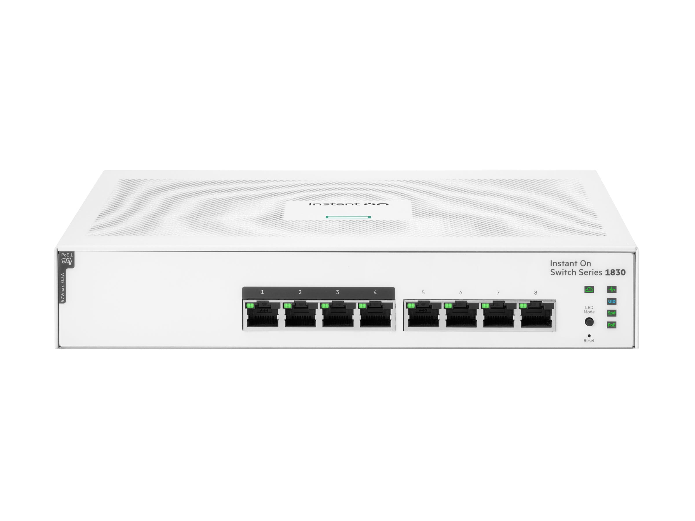 HPE Networking Instant On 1830 8G 4p Class4 PoE 65W Switch - Switch - Smart - 4 x 10/100/1000 + 4 x 10/100/1000 (PoE+) - managed