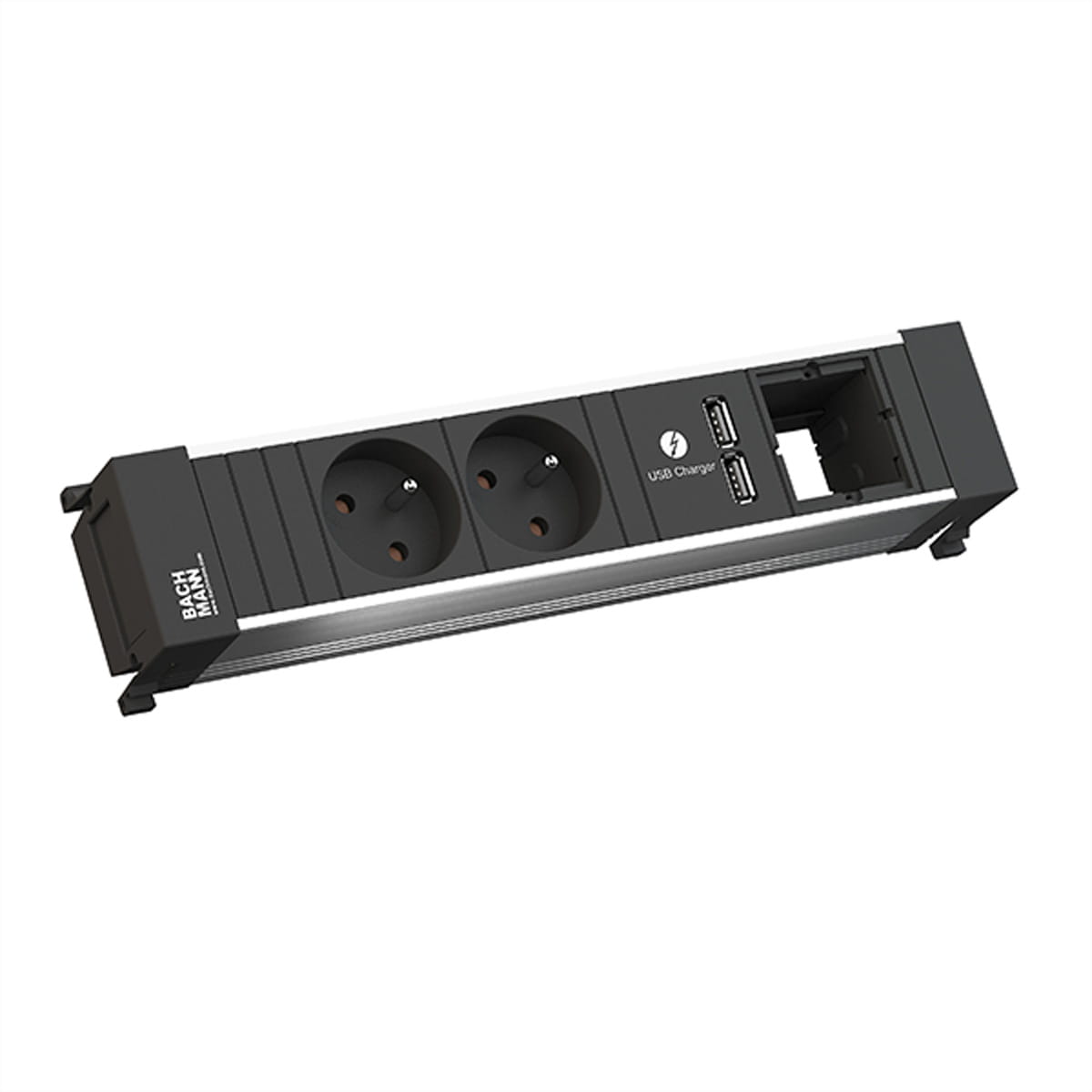 Bachmann POWER FRAME - Größe M - Steckdosenleiste - AC - Eingabe, Eingang GST18i3 - Ausgangsanschlüsse: 2 (Strom UTE, 2 x USB)