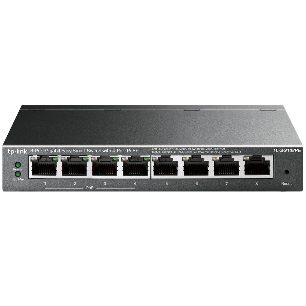 TP-LINK Easy Smart TL-SG108PE - Switch - Smart - 4 x 10/100/1000 (4 PoE+)
