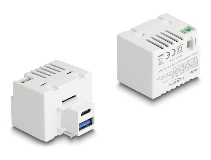 Delock Netzteil - 20 Watt - 3 A - PD - 2 Ausgabeanschlussstellen (USB Typ A, USB-C)