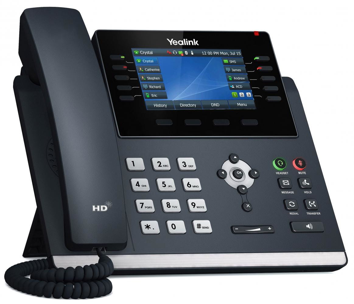 Yealink SIP-T46U, IP-Telefon, Grau, Kabelloses Mobilteil, 1000 Eintragungen, LCD, 10,9 cm (4.3")