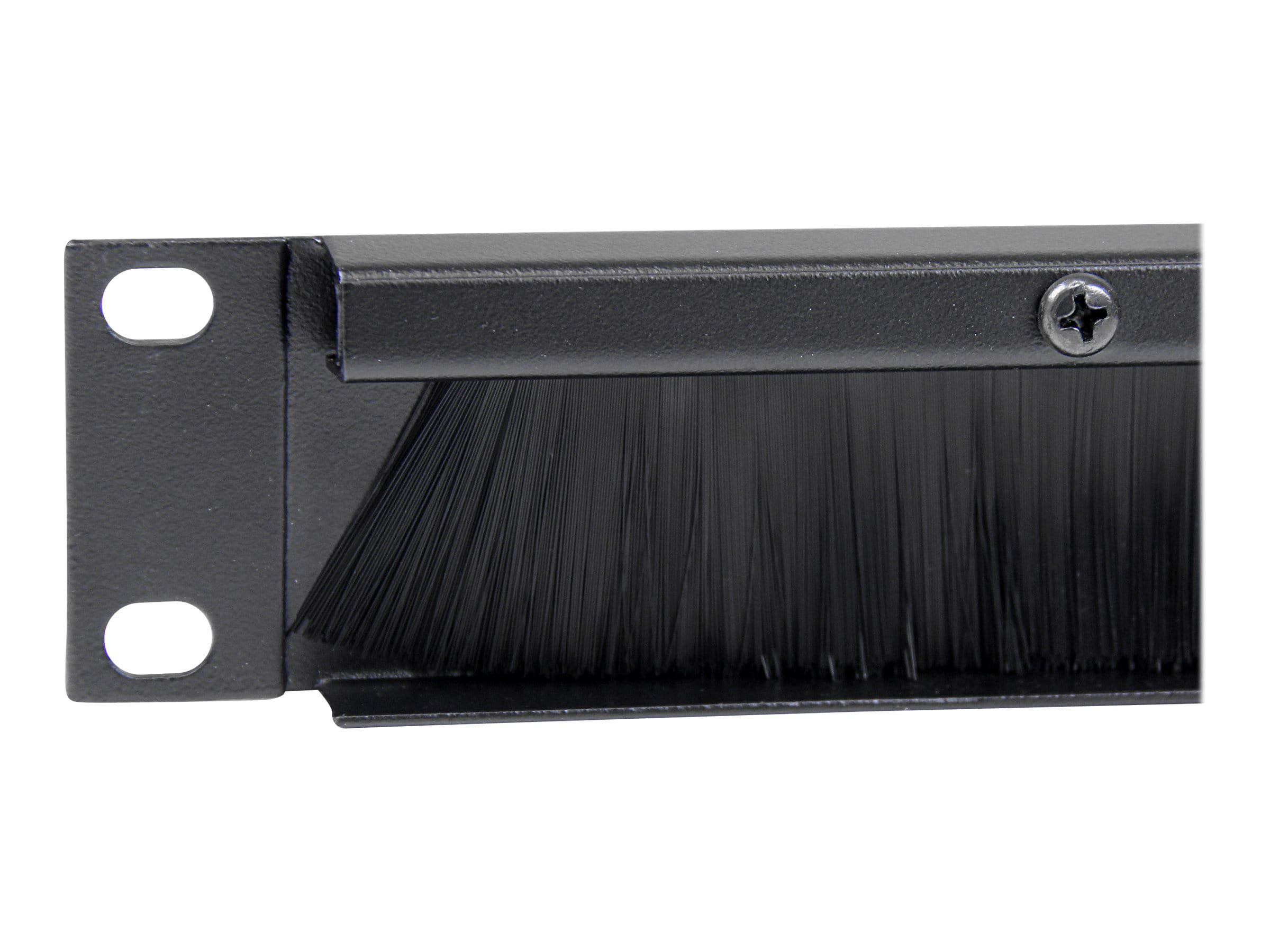 StarTech.com 1 HE Rackblende mit Bürste zur Kabeldurchführung - Kabelführungsplatte für Schaltschrank - Schwarz - 1U - 48.3 cm (19")