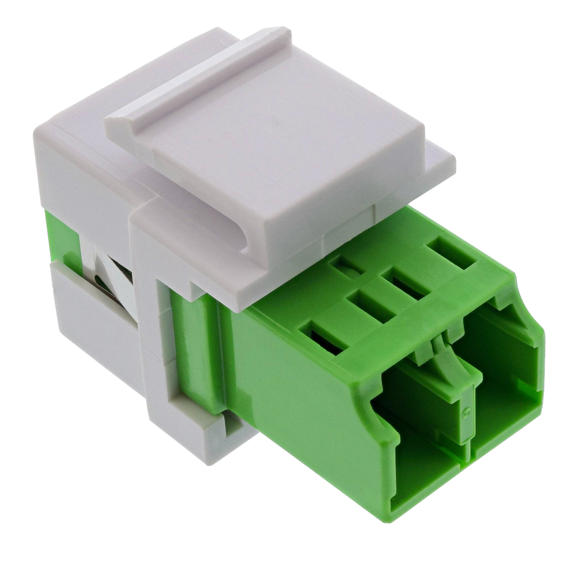 InLine LWL Keystone Snap-in Kupplung weiß - Duplex LC/LC - single - grün