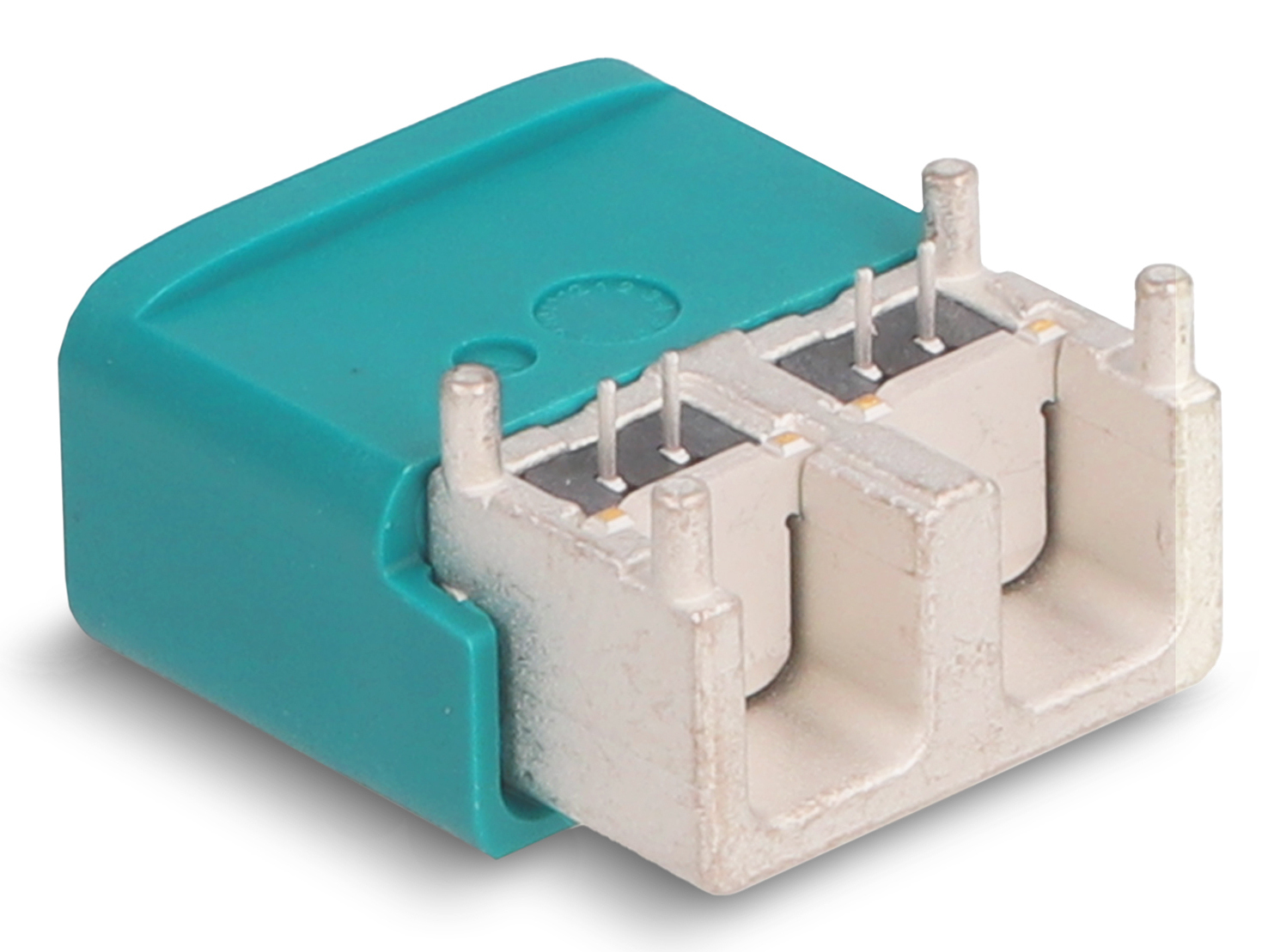 Delock HDMTD double Stecker gewinkelt für PCB, HDMTD, Blau, Silber, Abgewinkelt, Kunststoff, Messing, 100 Ohm