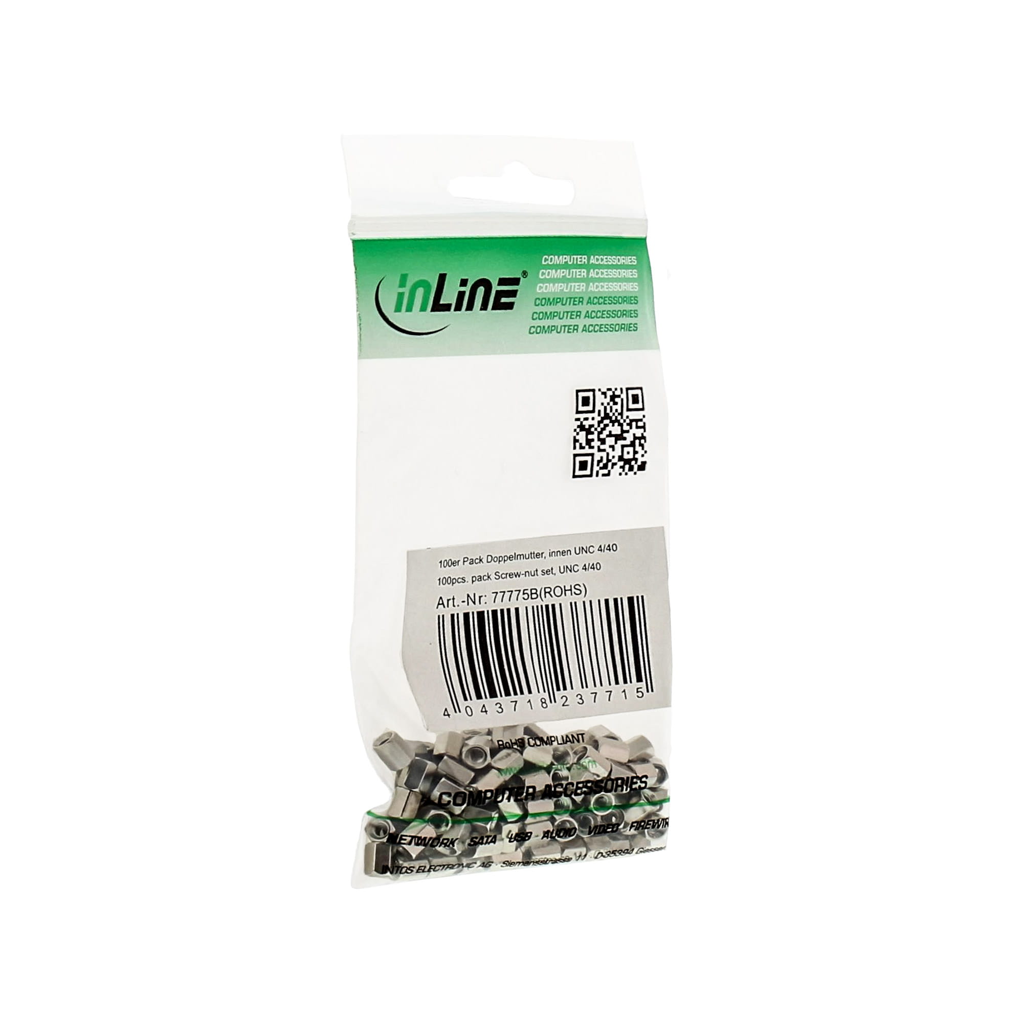 InLine Doppelmutter - innen UNC 4/40 10er Pack