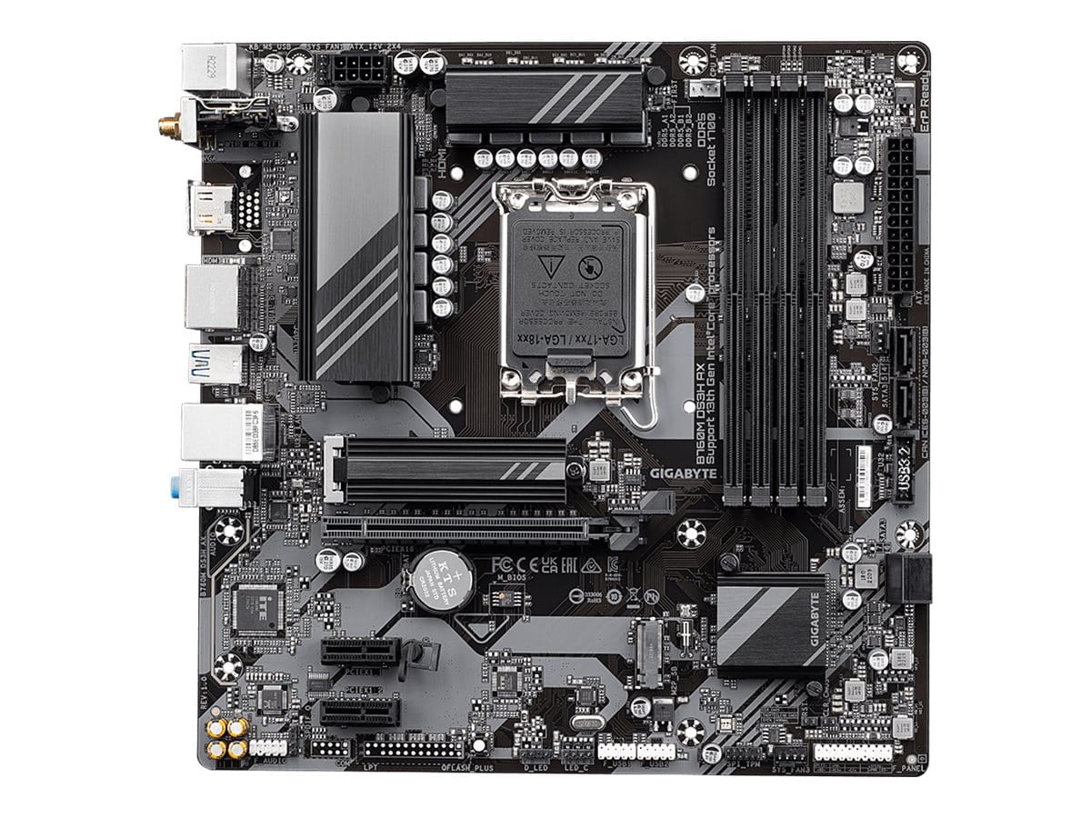 Gigabyte B760M DS3H AX - 1.X - Motherboard - micro ATX - LGA1700 Sockel - B760 Chipsatz - USB-C 3.2 Gen2, USB 3.2 Gen 1 - 2.5 Gigabit LAN, Wi-Fi 6E, Bluetooth - Onboard-Grafik (CPU erforderlich)