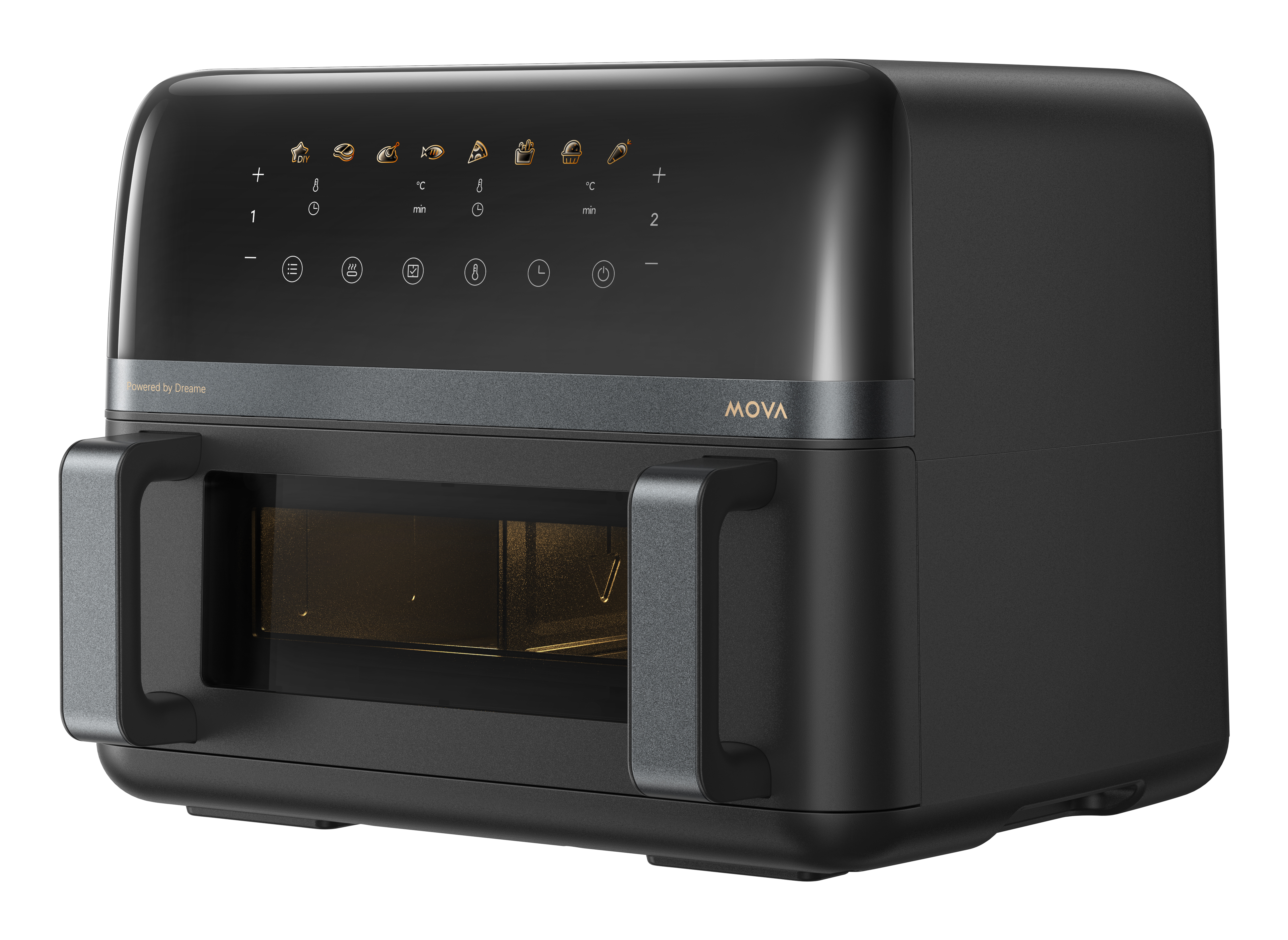 MOVA FD20 PRO, Heißluftfritteuse, 9 l, 40 °C, 230 °C, Doppel, Schwarz
