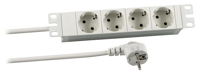 Bachmann Koop PROFIversal - Steckdosenleiste (Rack - einbaufähig) - Wechselstrom 250 V - Eingabe, Eingang power CEE 7/7 - Ausgangsanschlüsse: 4 (power CEE 7/3)