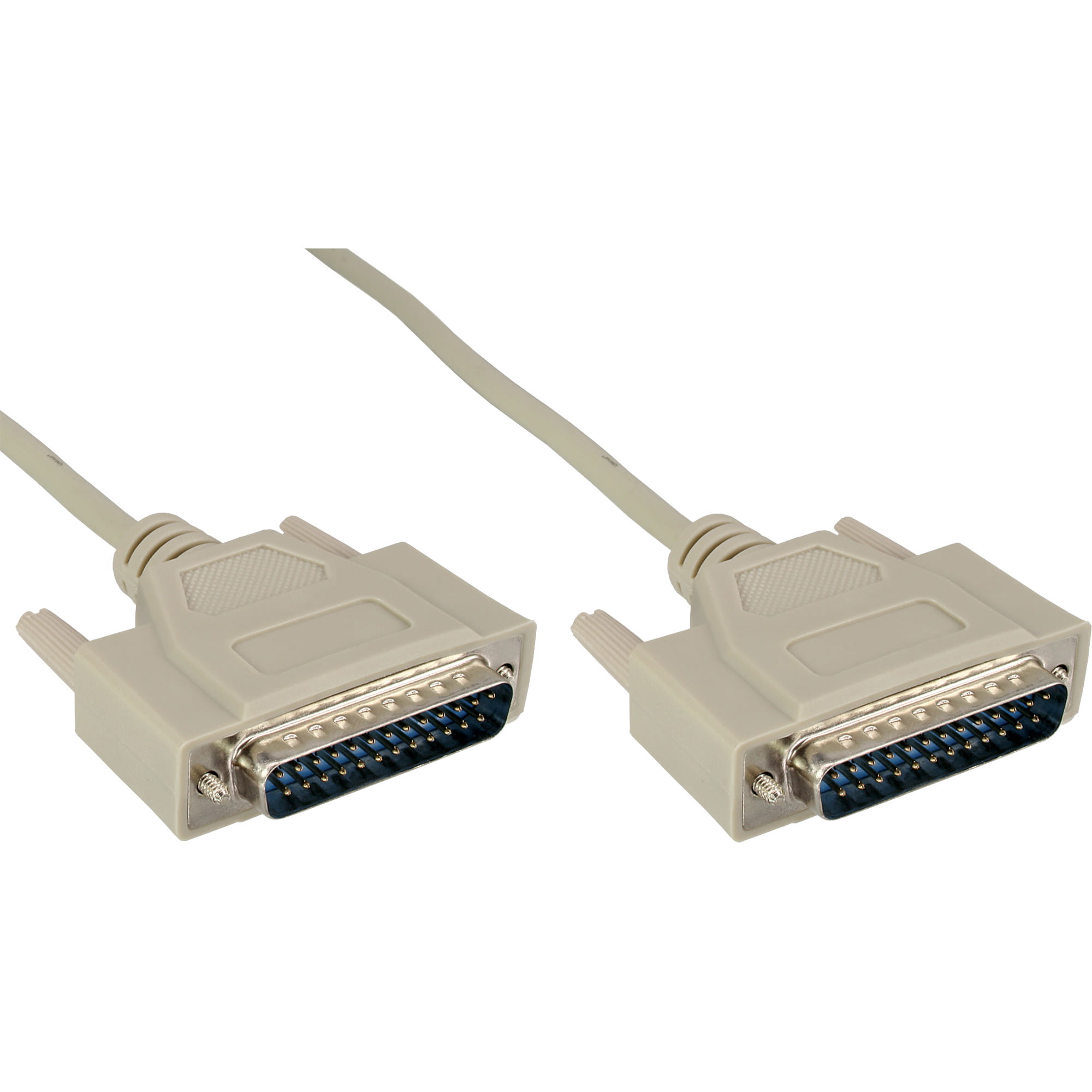 InLine Serielles Kabel - 25pol Stecker / Stecker - vergossen - 1:1 belegt - 2m