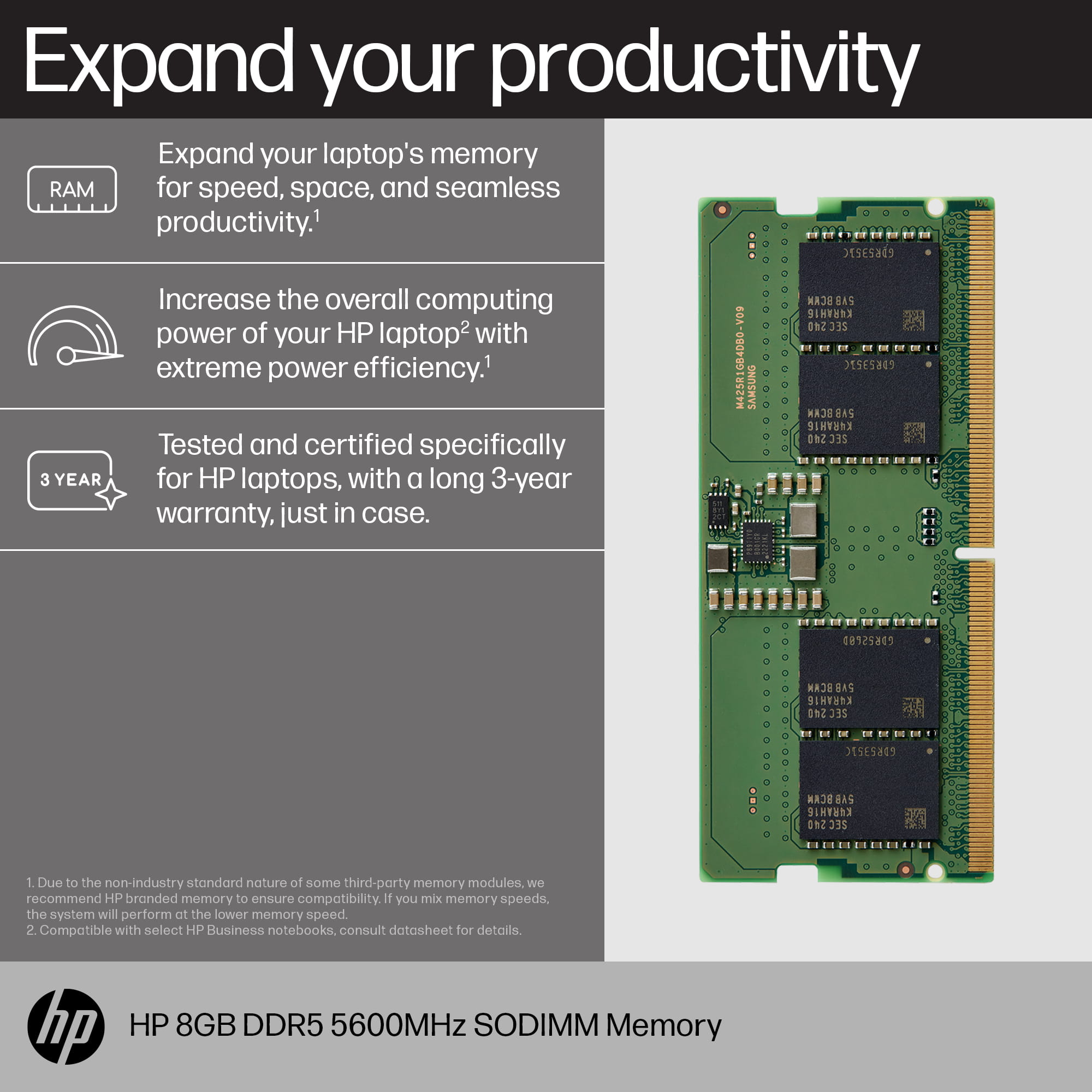 HP  DDR5 - Modul - 8 GB - SO-DIMM 262-Pin - 5600 MHz / PC5-44800